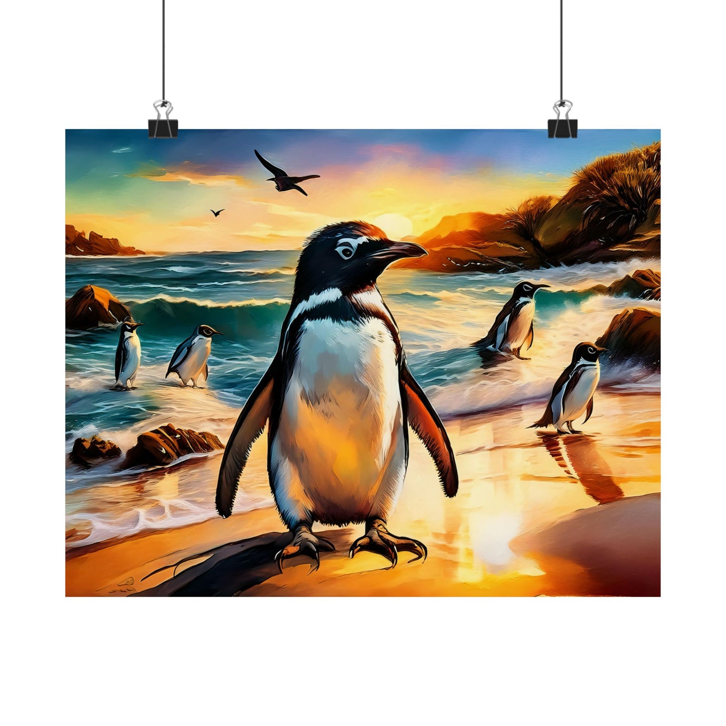 Phillip Island Little Penguins Australia Wall Art | Vibrant Wall Print | Unique Painting Print | Style 3 | Wall Art | Wall Print