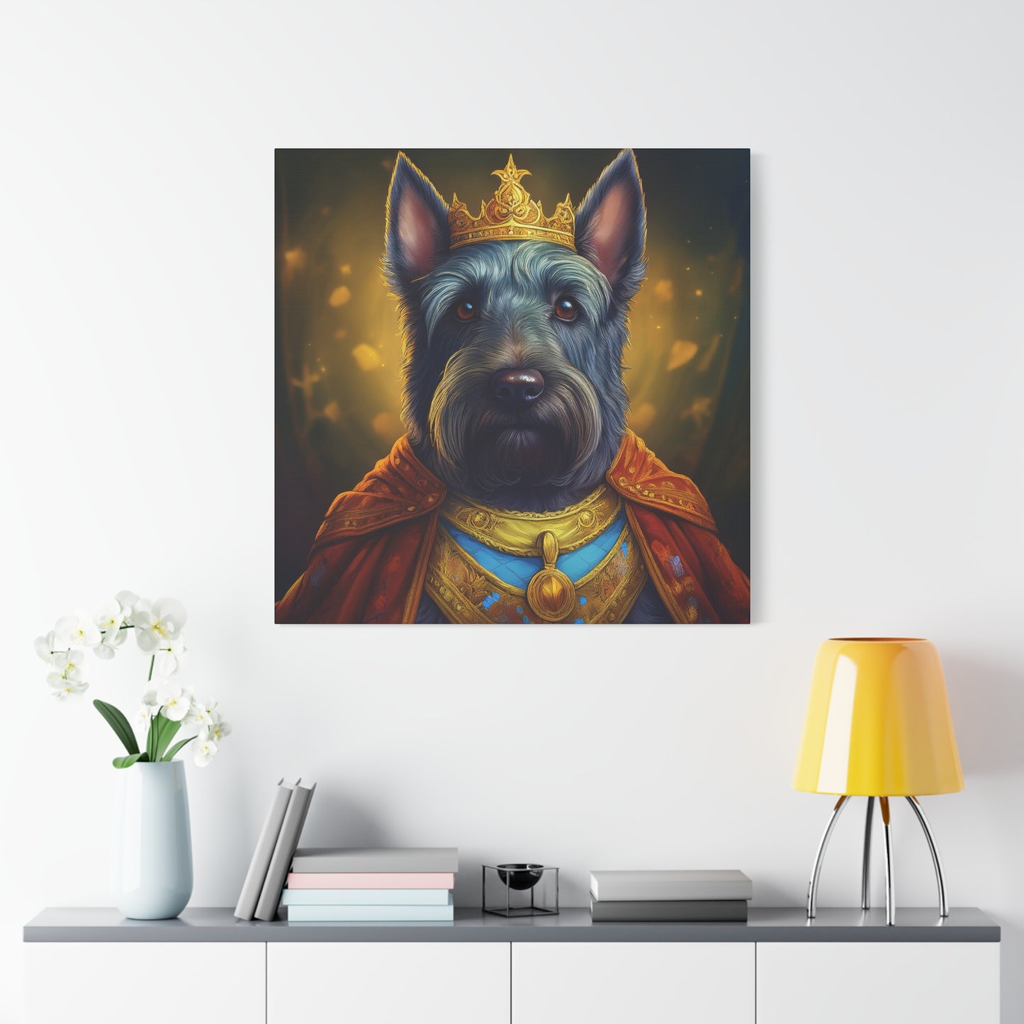 Scottish Terrier Renaissance Pet Portrait on Canvas | Wall art, wall print, dog portrait, dog art