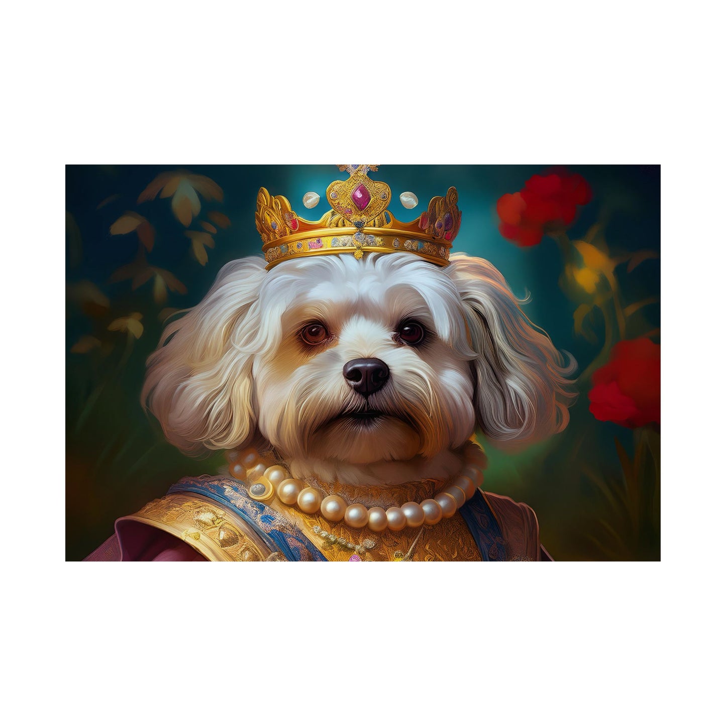 Havanese Dog Renaissance Pet Portrait Print, Wall print, wall art, Animal Lover Home Decor, Dog Wall Art