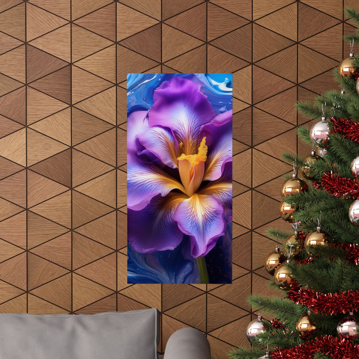 Abstract Floral Iris Wall Art Print | Style 4 | Wall Print | Botanical Wall Art