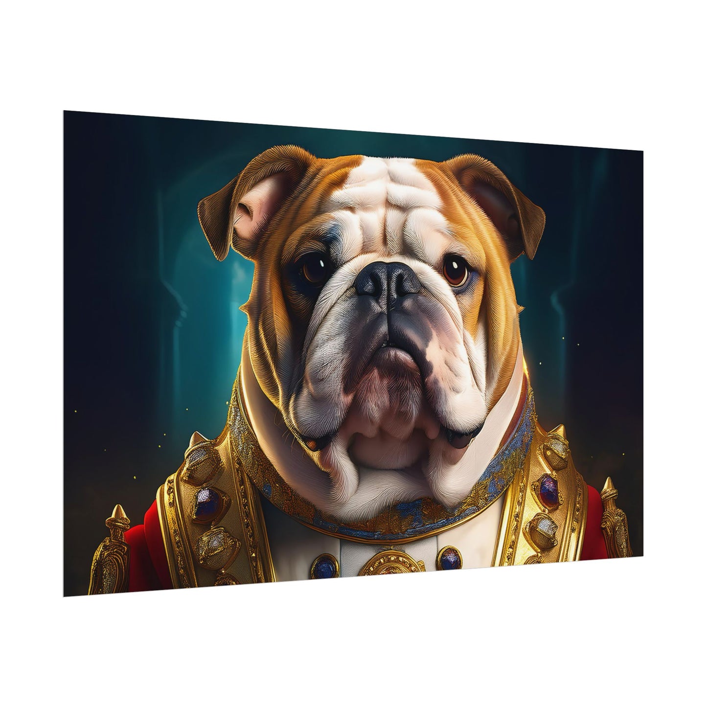 English Bulldog Renaissance Dog Pet Portrait Print | Wall Art | Wall Print