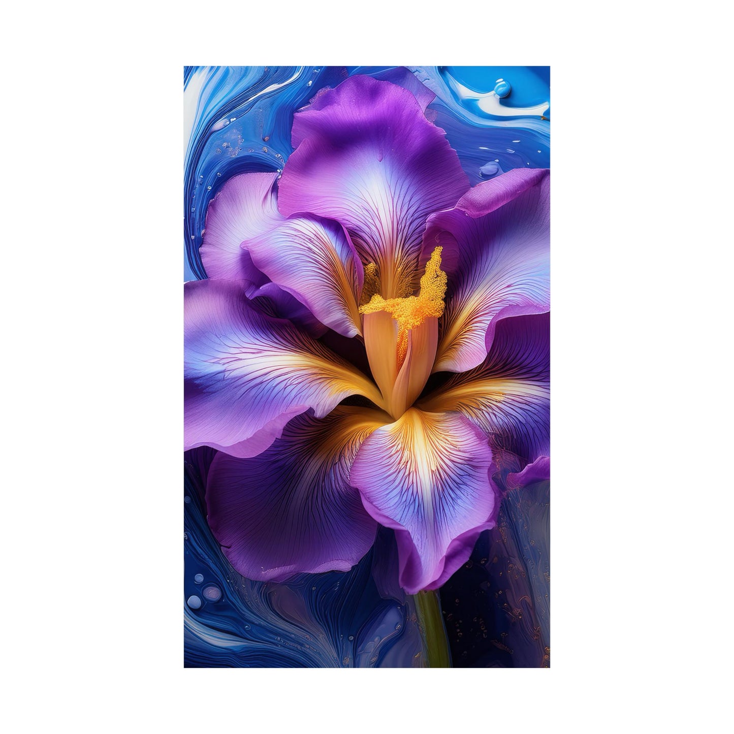 Abstract Floral Iris Wall Art Print | Style 4 | Wall Print | Botanical Wall Art
