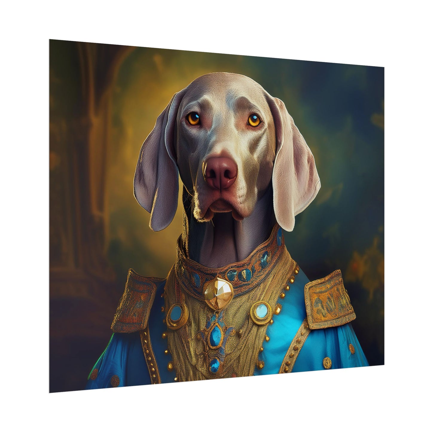 Weimaraner Renaissance Pet Portrait Print, wall print, wall art, Animal Lover Home Decor, Dog Wall Art