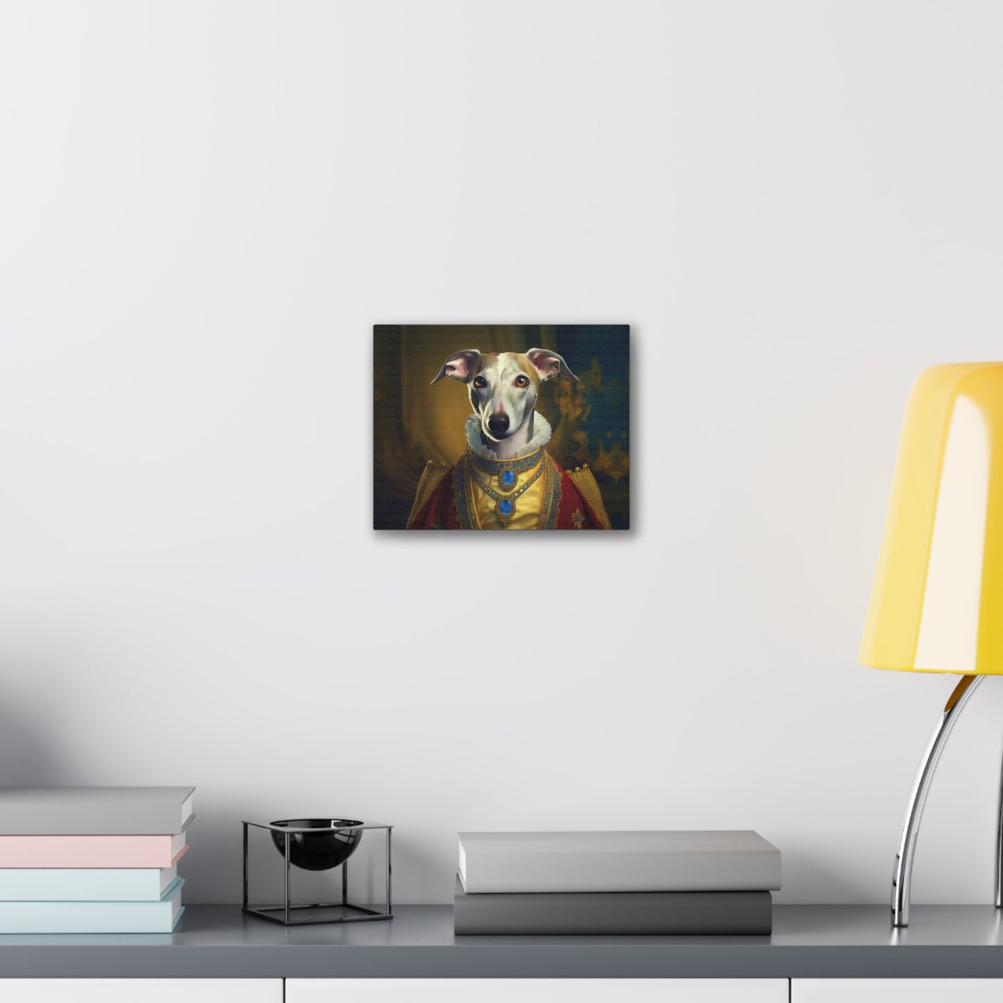 Whippet Pet Portrait Renaissance Print - Canvas, wall art, wall print, dog portrait, dog art