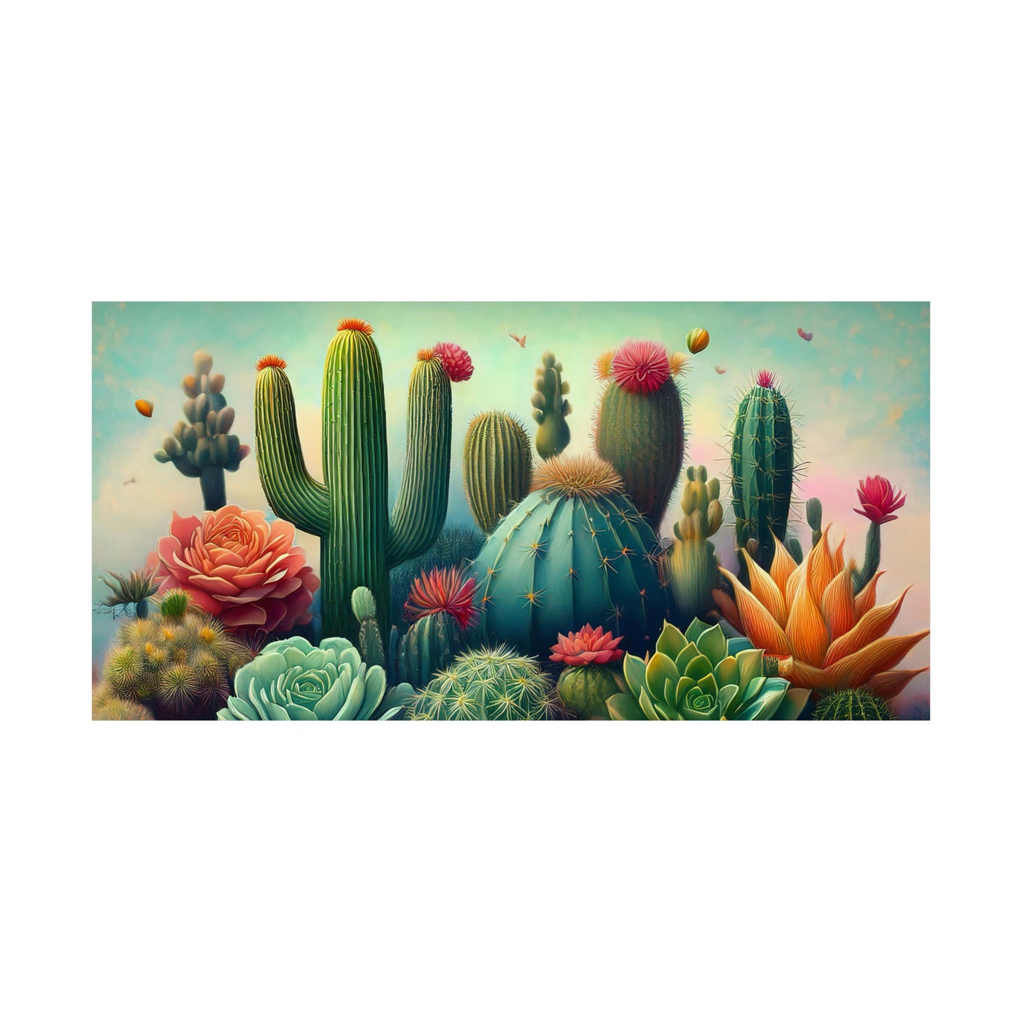 Abstract Cacti and Succulent Desert Garden Color Print | Wall Art | Wall Print
