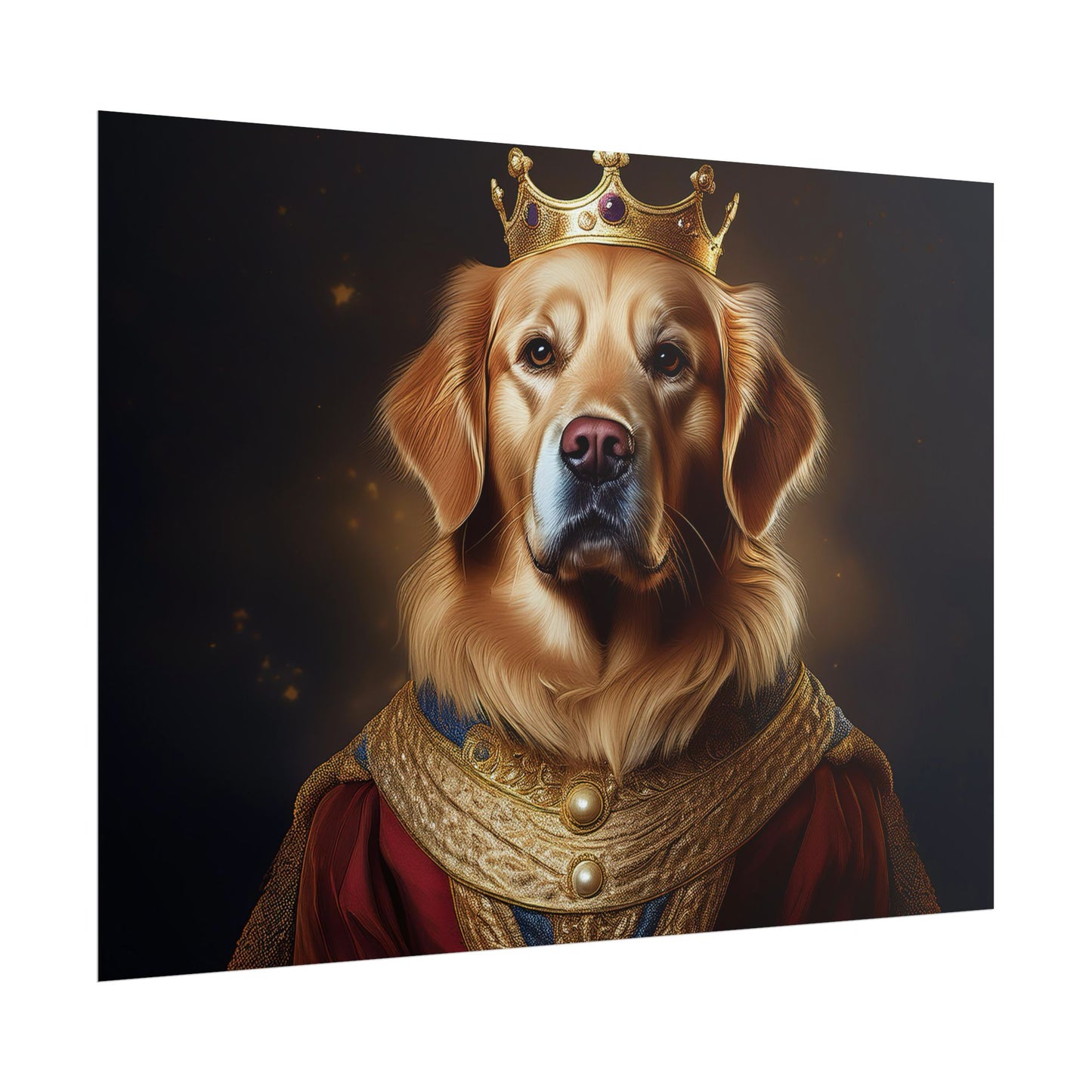 Golden Retriever Renaissance Dog Portrait Art Print, Wall Decor Gift, Animal Lover Home Decor, Dog Wall Art