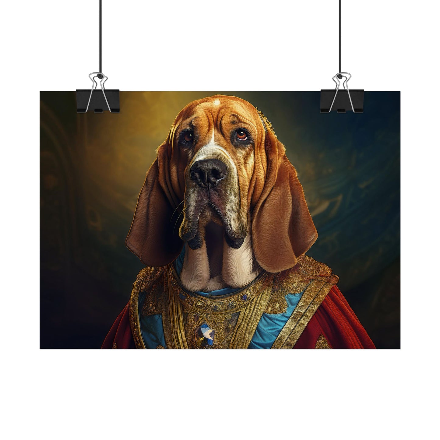 Bloodhound Renaissance Dog Portrait Art Print, Wall Decor Gift, Animal Lover Home Decor, Dog Wall Art