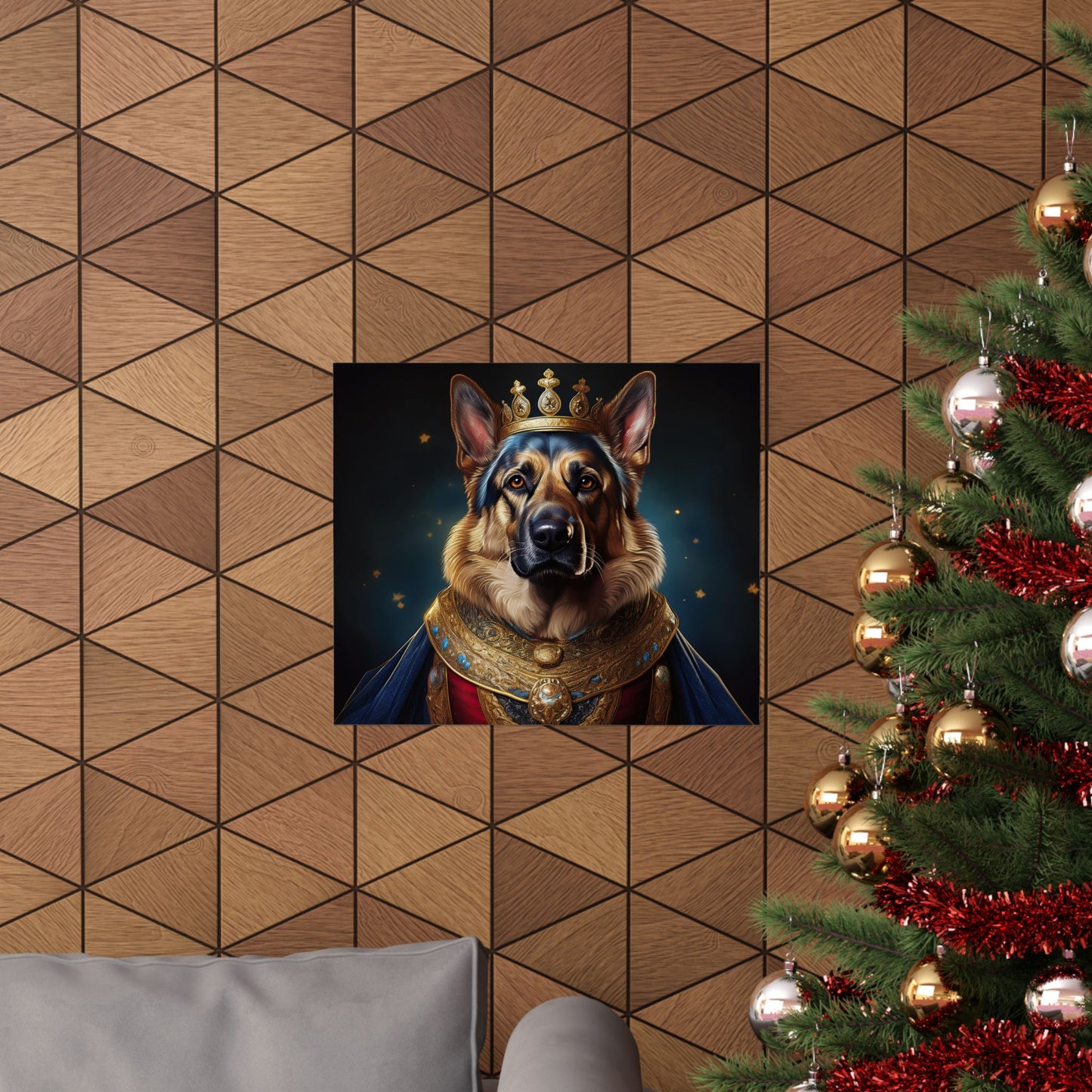 German Shepherd Renaissance Dog Portrait Art Print, Wall Decor Gift, Animal Lover Home Decor, Dog Wall Art