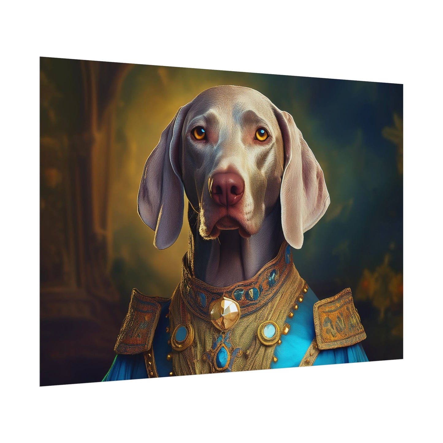 Weimaraner Renaissance Pet Portrait Print, wall print, wall art, Animal Lover Home Decor, Dog Wall Art