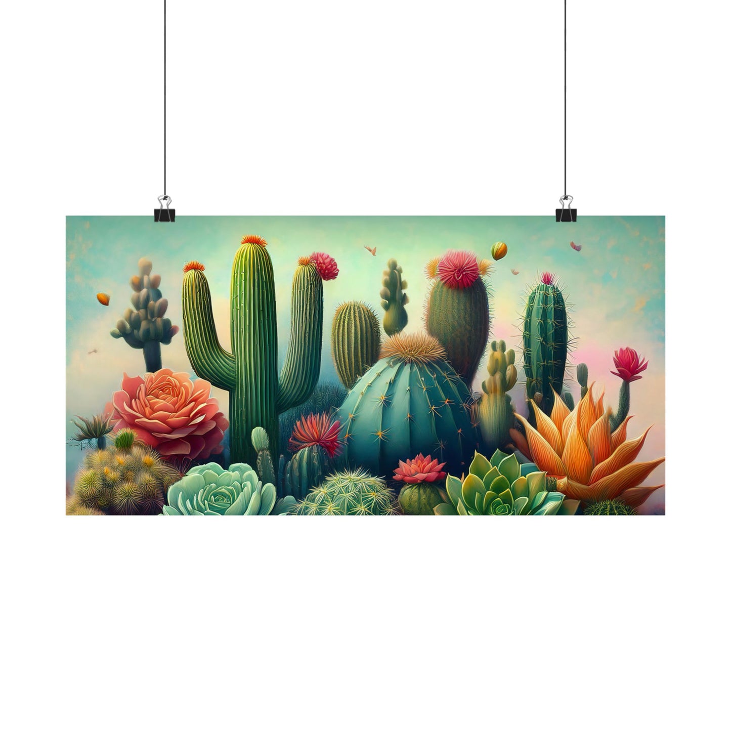 Abstract Cacti and Succulent Desert Garden Color Print | Wall Art | Wall Print
