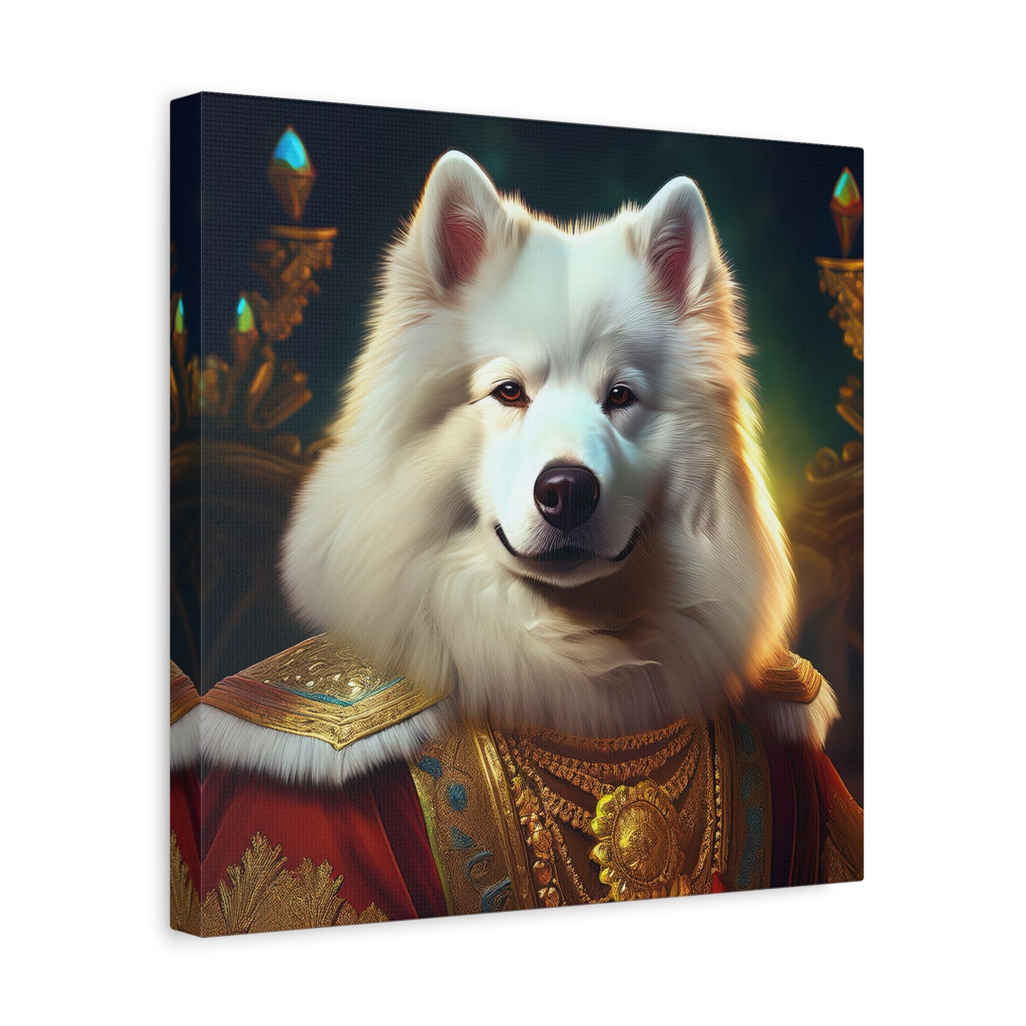 Samoyed Renaissance Pet Portrait on Canvas, wall art, wall print, dog portrait, dog art