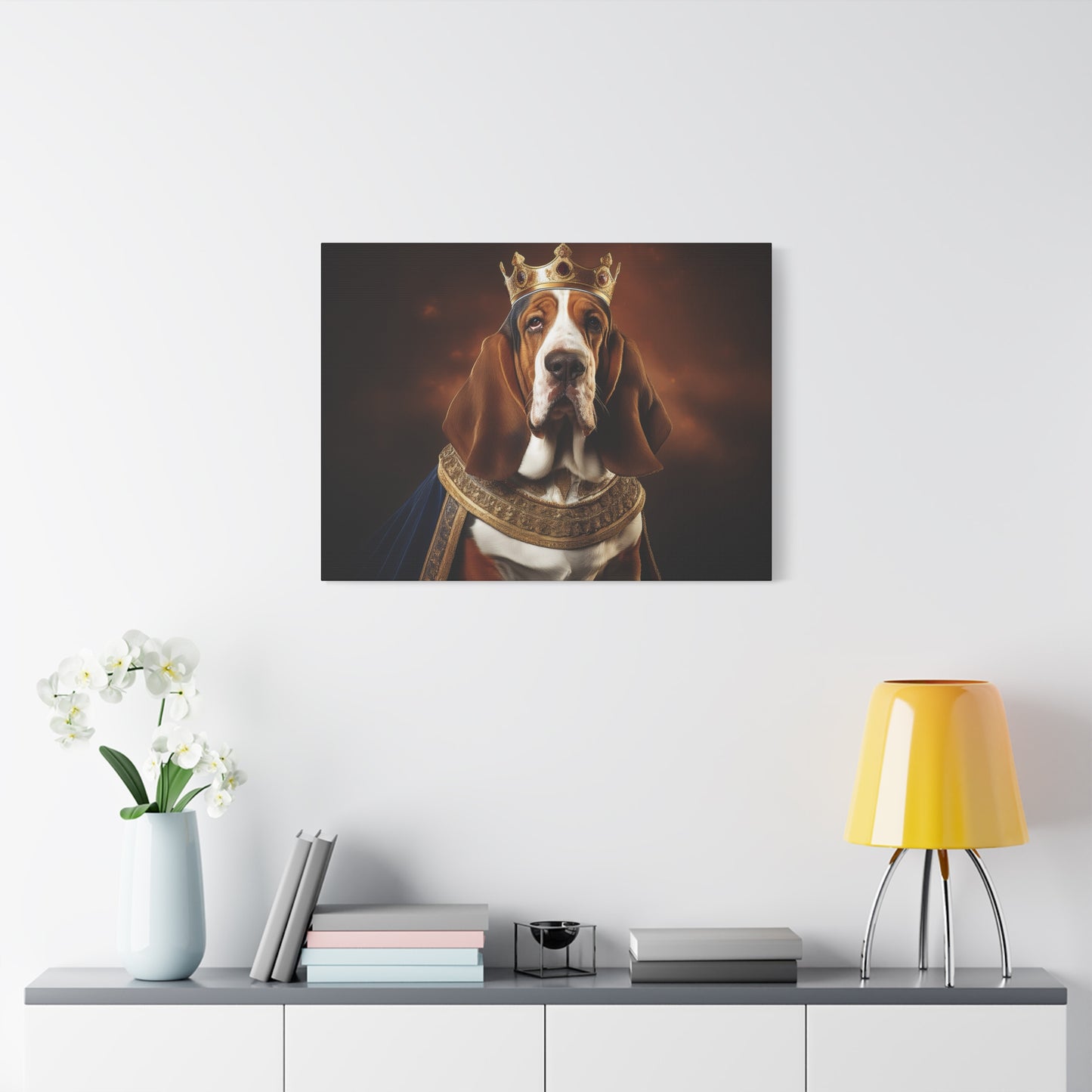 Bassett Hound Renaissance Pet Portrait on Canvas | Wall art | wall print | Dog Art