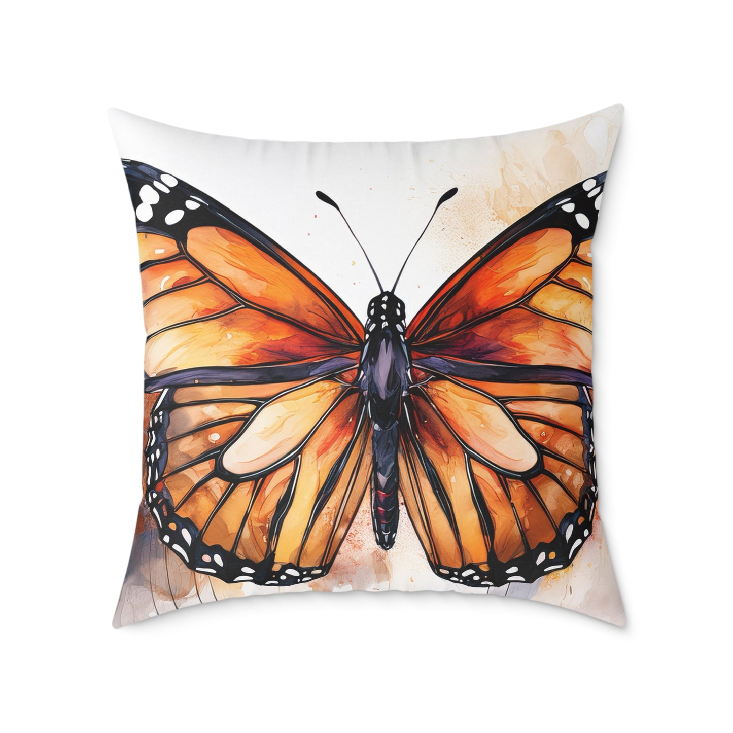 Butterfly Canvas Pillow, Monarch Butterfly Home Decor, Nature-Themed Cushion, Gift for Nature Lovers, Autumn Accent Pillow