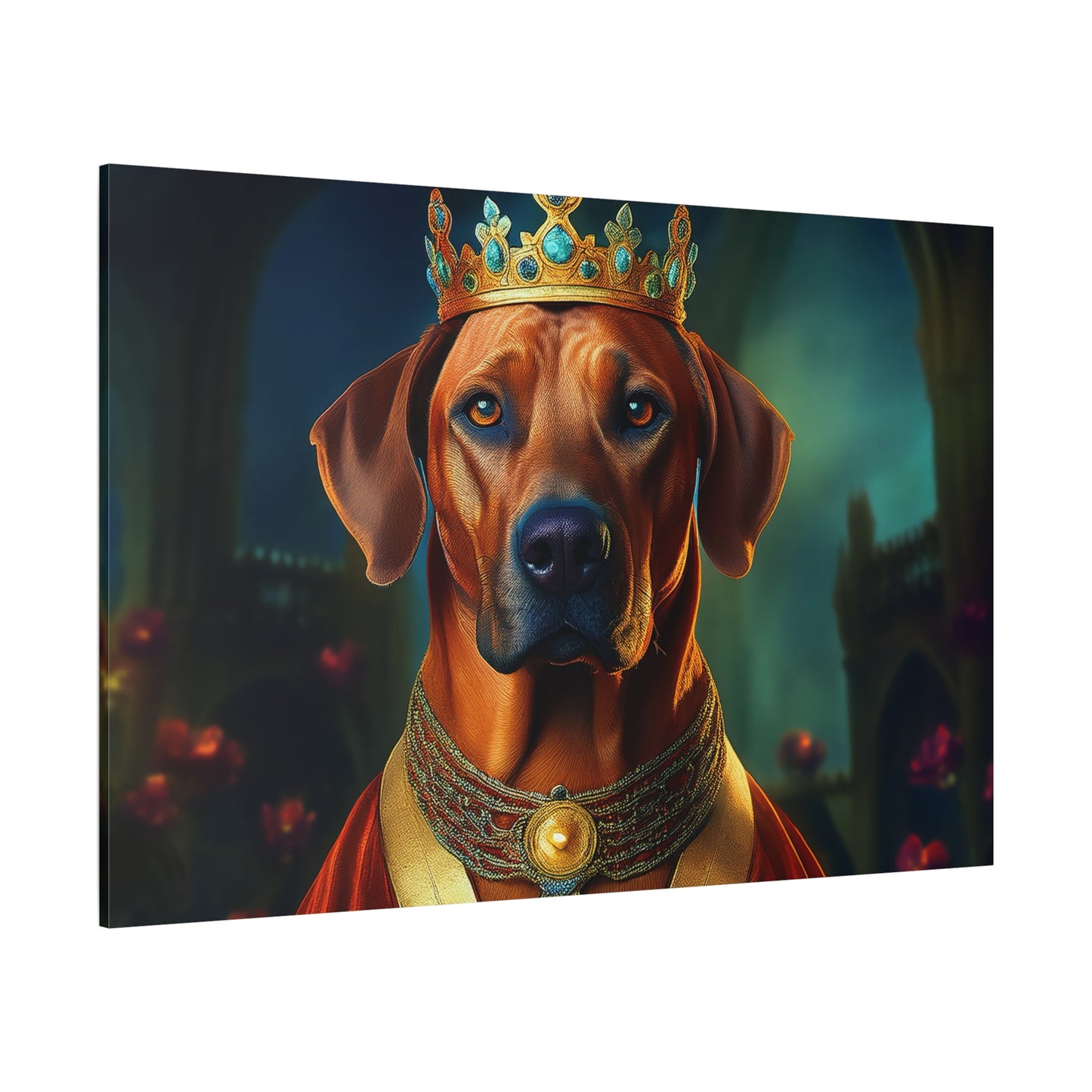 Rhodesian Ridgeback Renaissance Pet Portrait on Canvas, wall art, wall print, dog portrait, dog art