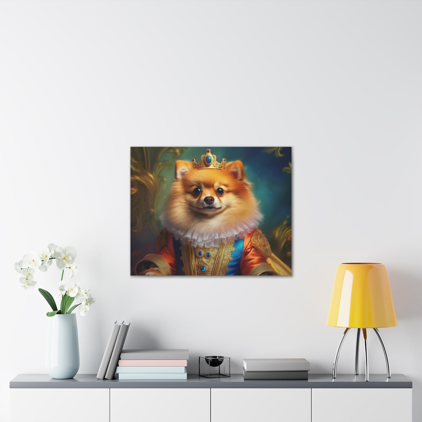 Pomeranian Renaissance Pet Portrait Canvas Print
