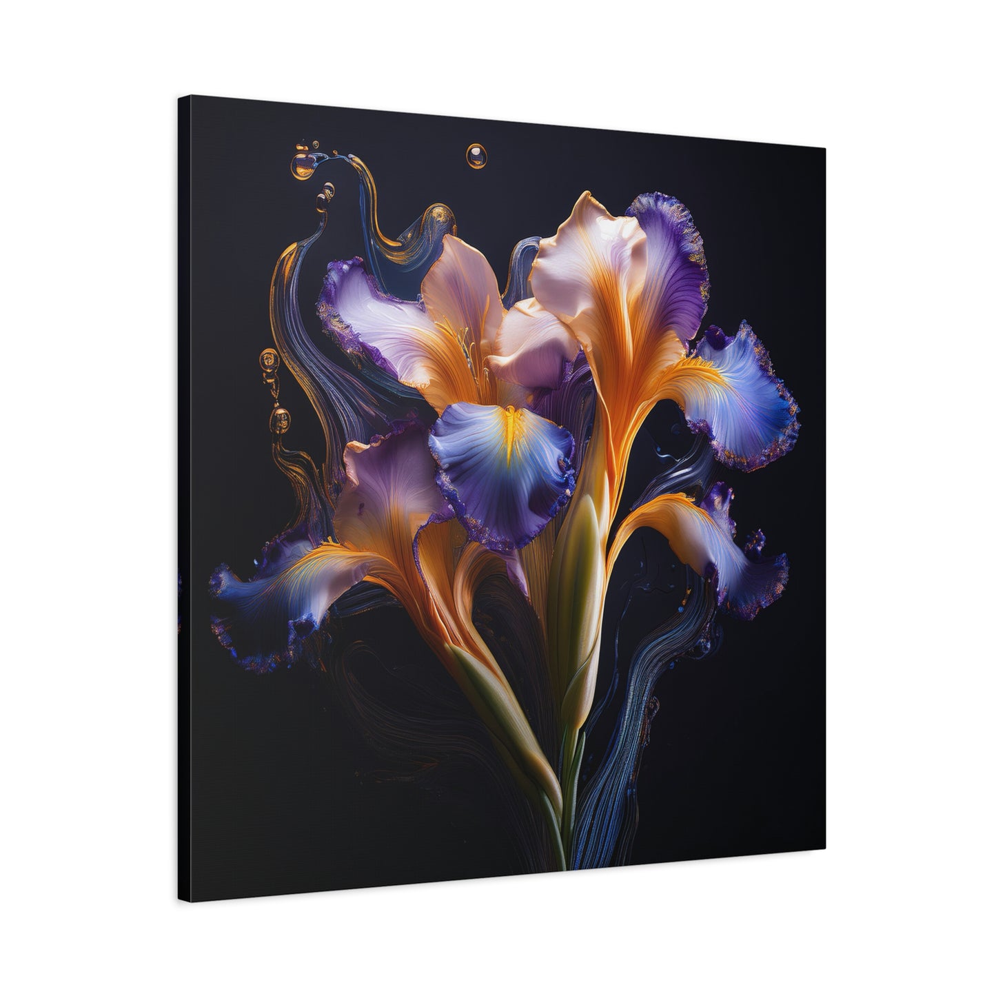 Abstract Iris Floral Square Framed Print, wall art, wall prints, art print