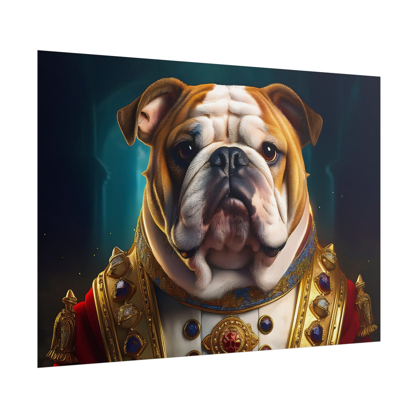 English Bulldog Renaissance Dog Pet Portrait Print | Wall Art | Wall Print