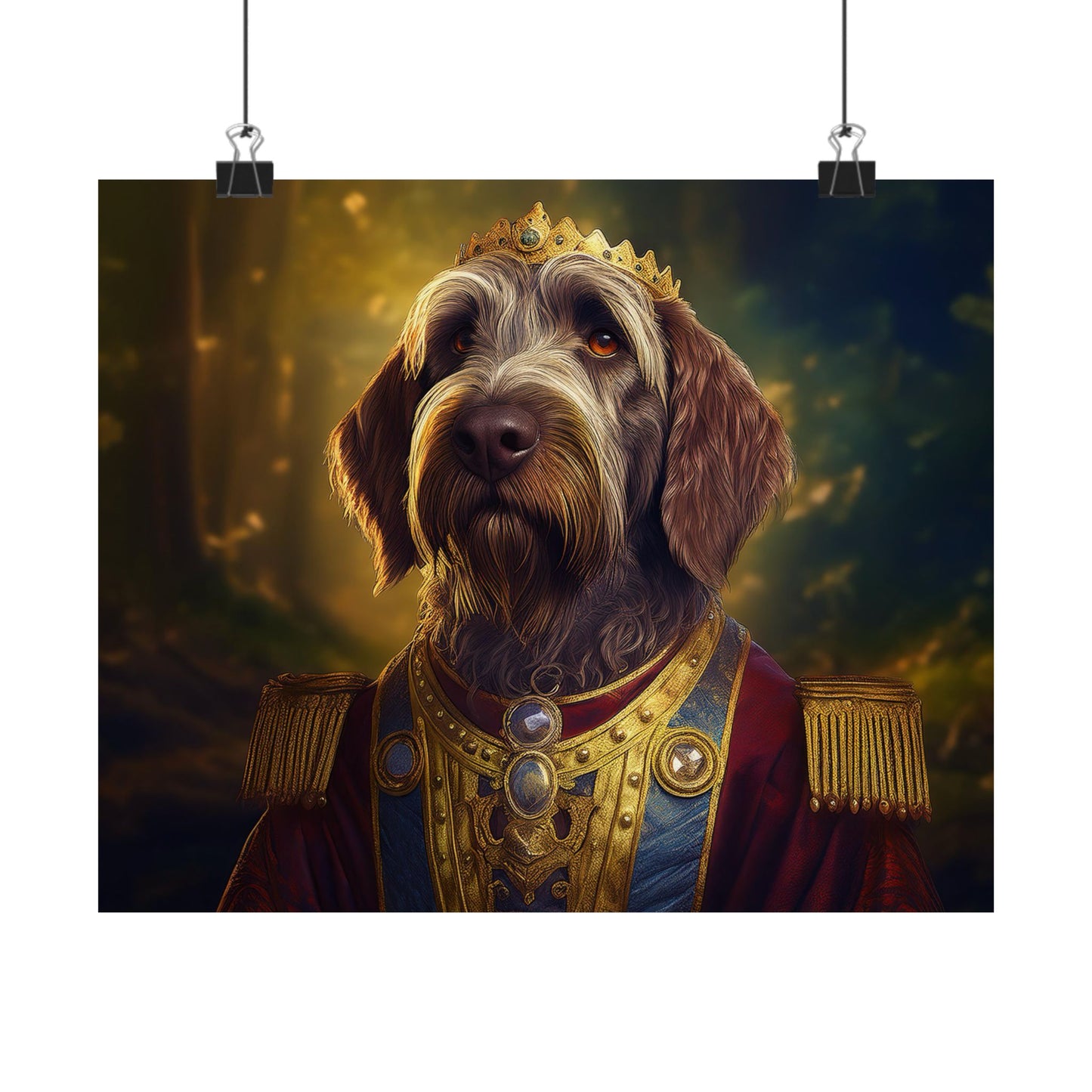 Wirehaired Pointing Griffon Renaissance Pet Portrait Print, Dog Lover Wall Art, Animal Artwork, Canine Decor, Dog Memorial Gift