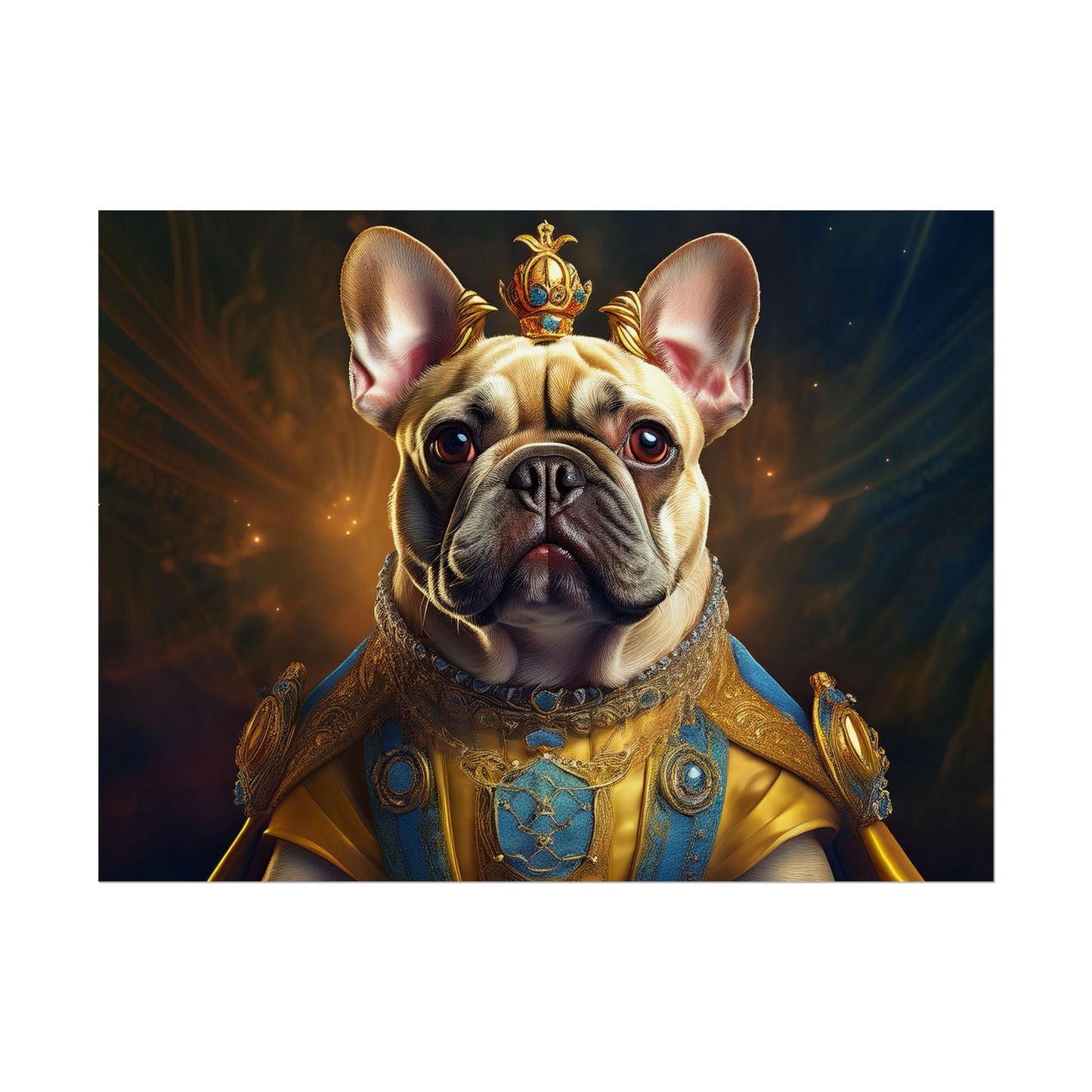 French Bulldog Renaissance Portrait Art Print, Wall Decor Gift, Animal Lover Home Decor, Dog Wall Art