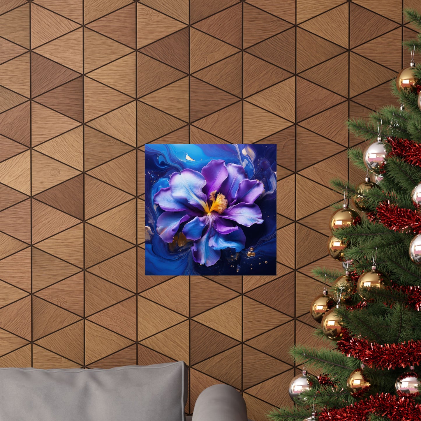 Abstract Iris Flower Square Wall Print | Style 2 | Botanical Wall Art | Nature Art | Wall Art | Wall Print