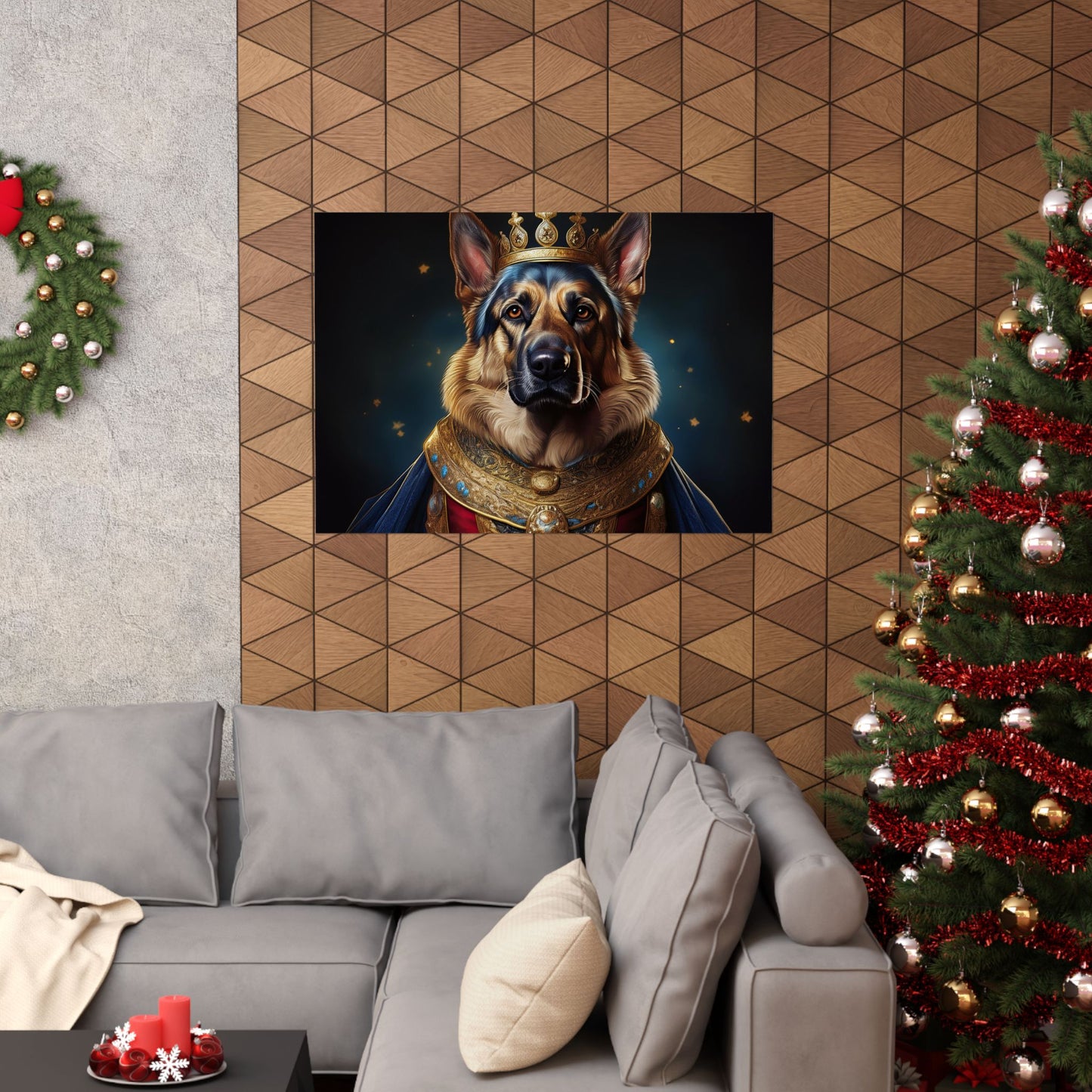 German Shepherd Renaissance Dog Portrait Art Print, Wall Decor Gift, Animal Lover Home Decor, Dog Wall Art