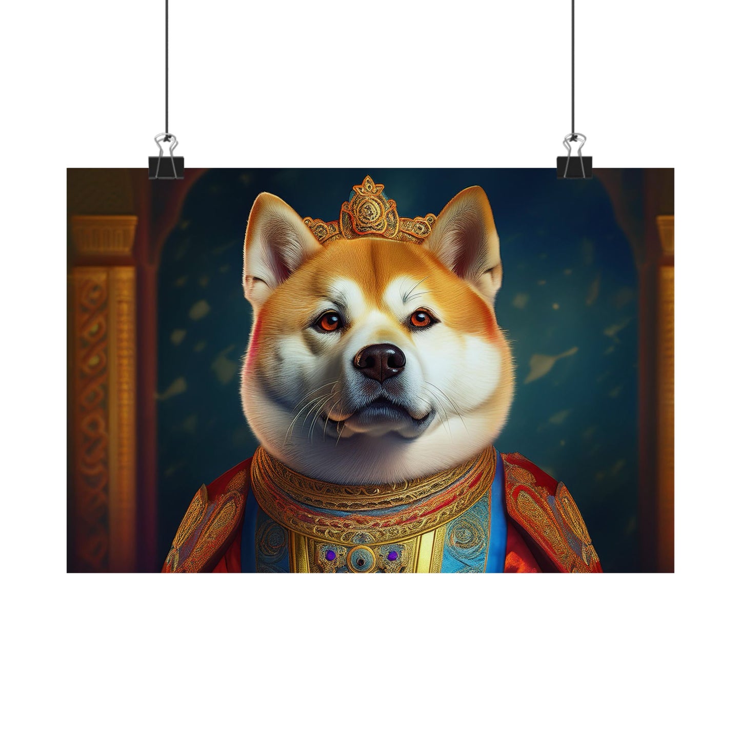 Akita Renaissance Dog Pet Portrait Art Print, Dog Lover Wall Art, Animal Artwork, Canine Decor, Dog Memorial Gift