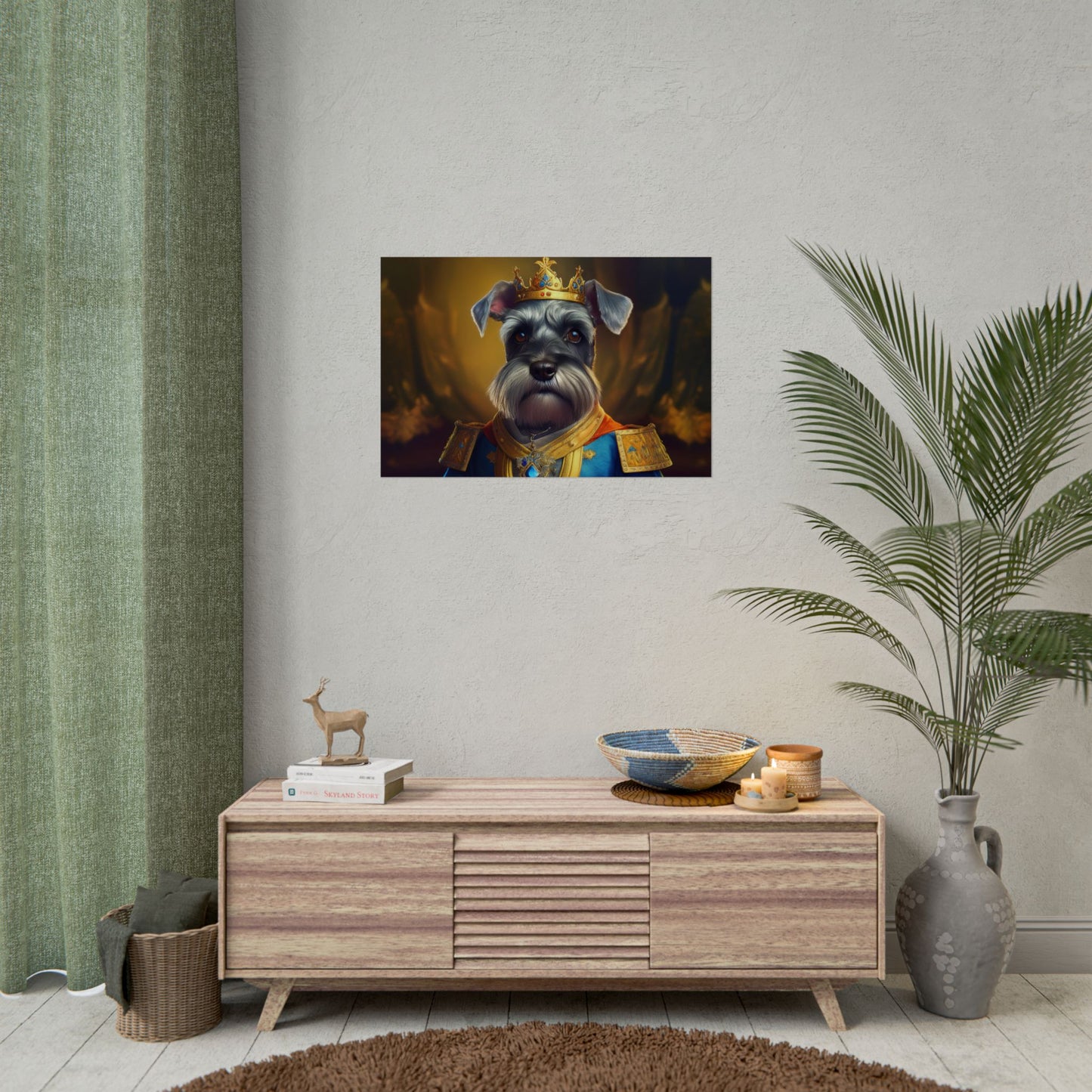 Miniature Schnauzer Dog Renaissance Pet Portrait Art Print | Wall Art | Wall Print
