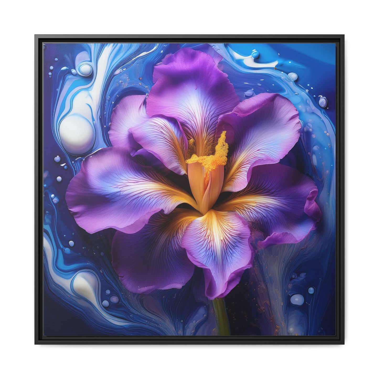 Abstract Iris - Style 2 - Floral Framed Canvas, Wall Print, wall art, botanical art