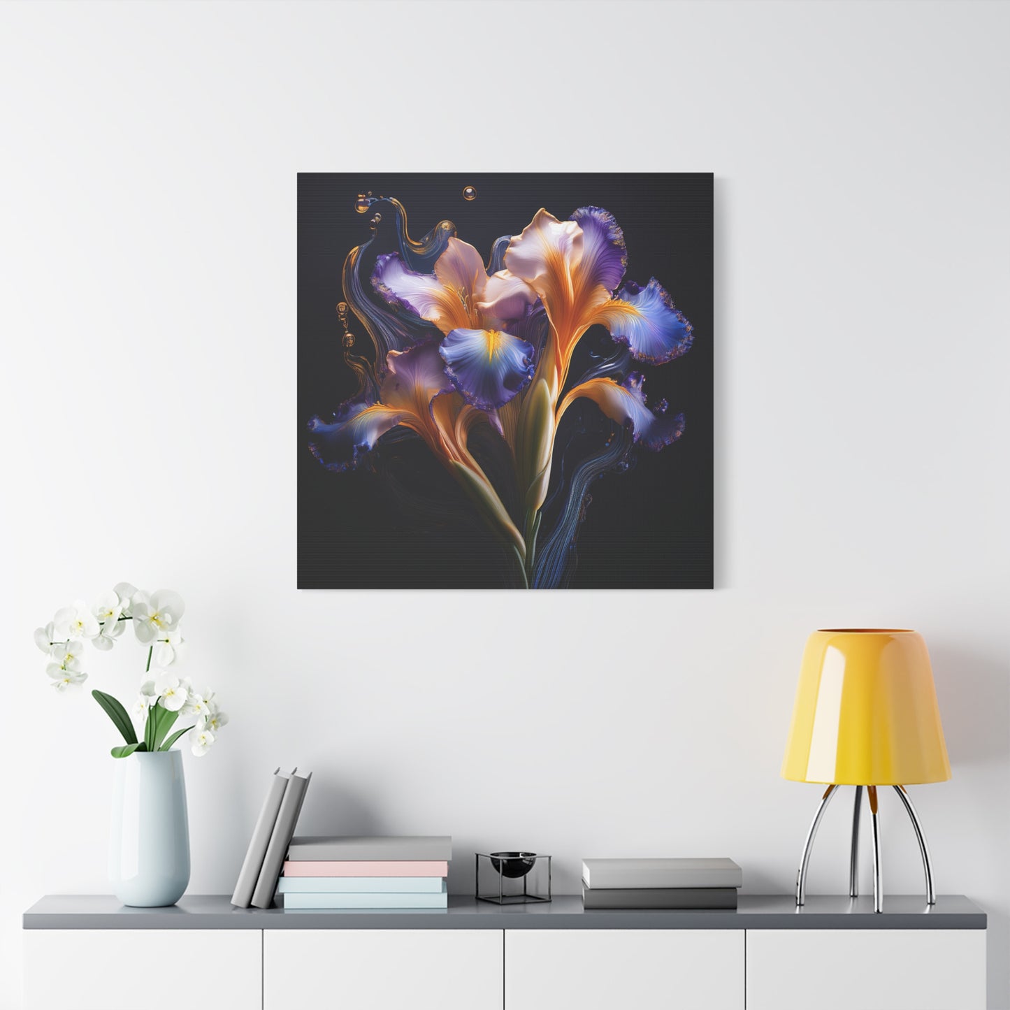 Abstract Iris Floral Square Framed Print, wall art, wall prints, art print