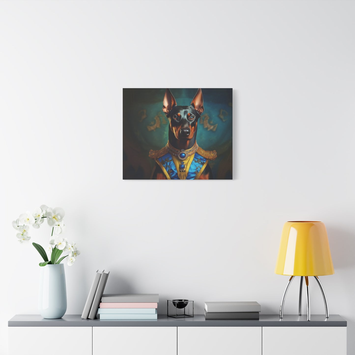 Doberman Pinscher Renaissance Pet Portrait on Canvas | wall art | wall print | Dog Art