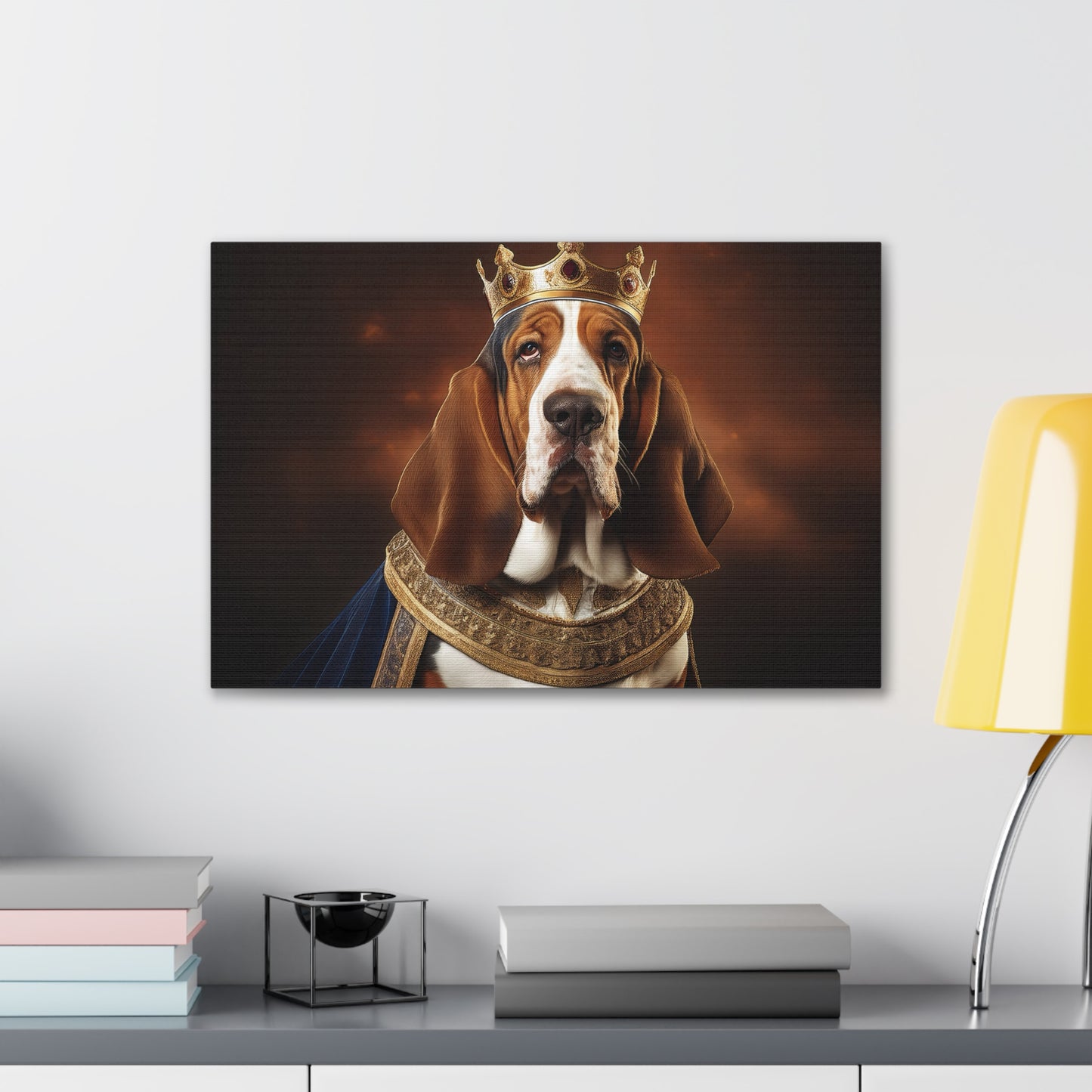 Basset Hound Renaissance Pet Portrait on Canvas | Wall art | wall print | Dog Art