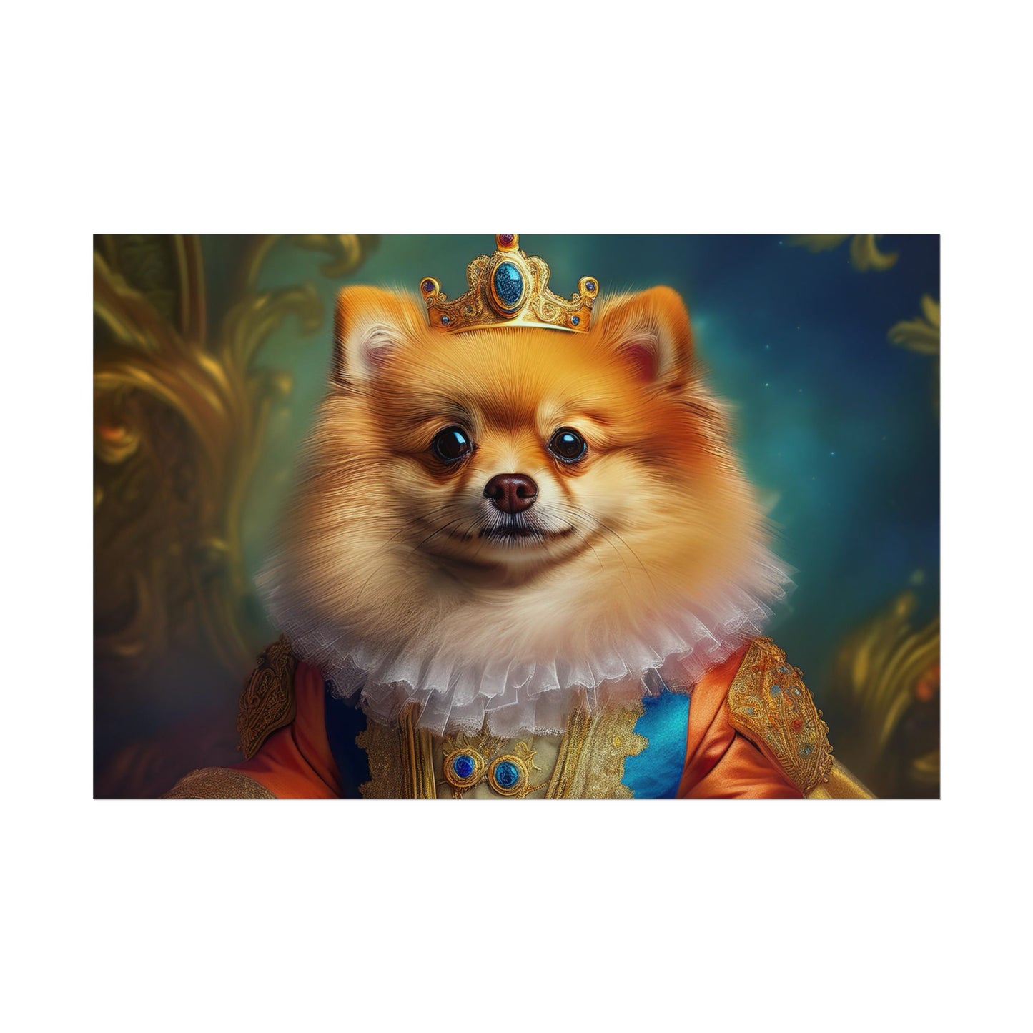Pomeranian Renaissance Dog Portrait Art Print, Wall Decor Gift, Animal Lover Home Decor, Dog Wall Art