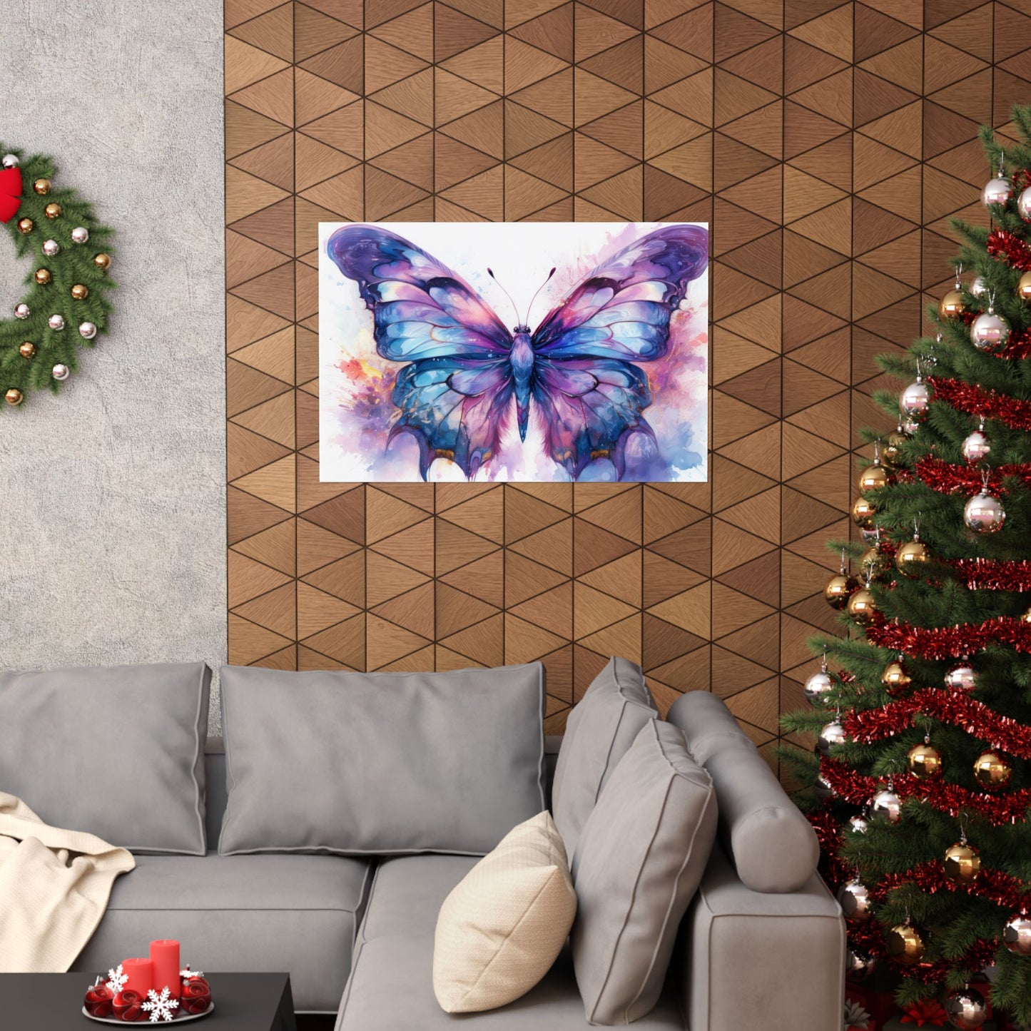 Blue & Purple Butterfly Alcohol Ink Wall Art | Butterfly wall art | Wall Art | Wall Print