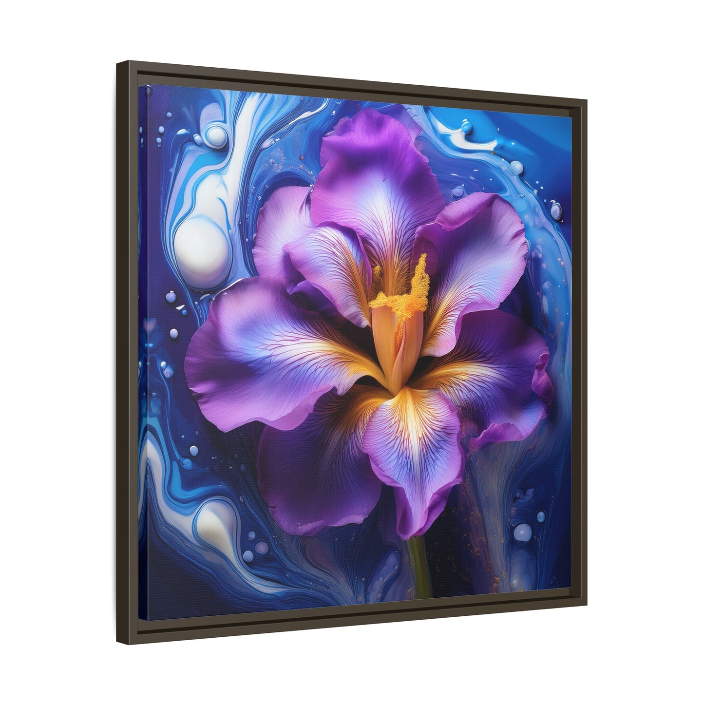 Abstract Iris - Style 2 - Floral Framed Canvas, Wall Print, wall art, botanical art