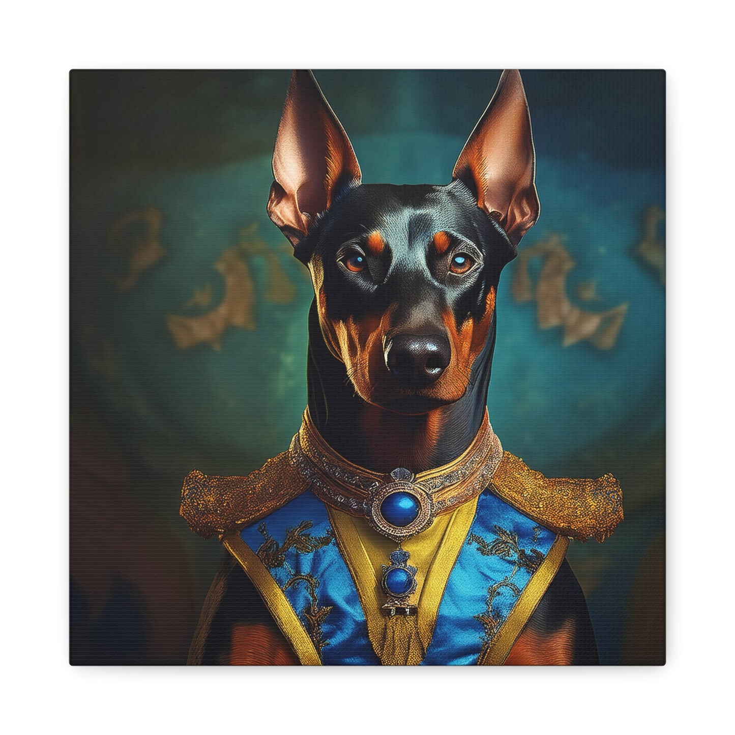 Doberman Pinscher Renaissance Pet Portrait on Canvas | wall art | wall print | Dog Art