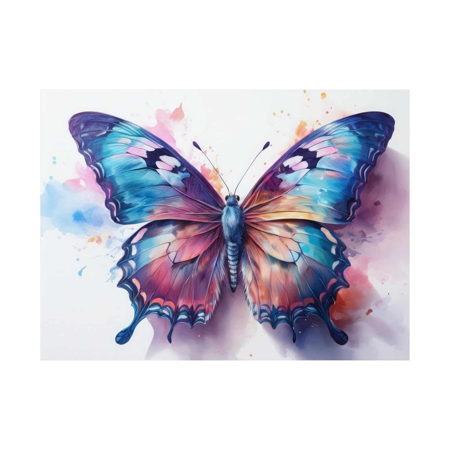 Teal, Blue & Purple Butterfly Alcohol Ink Wall Art | Butterfly wall art | Wall Art | Wall Print