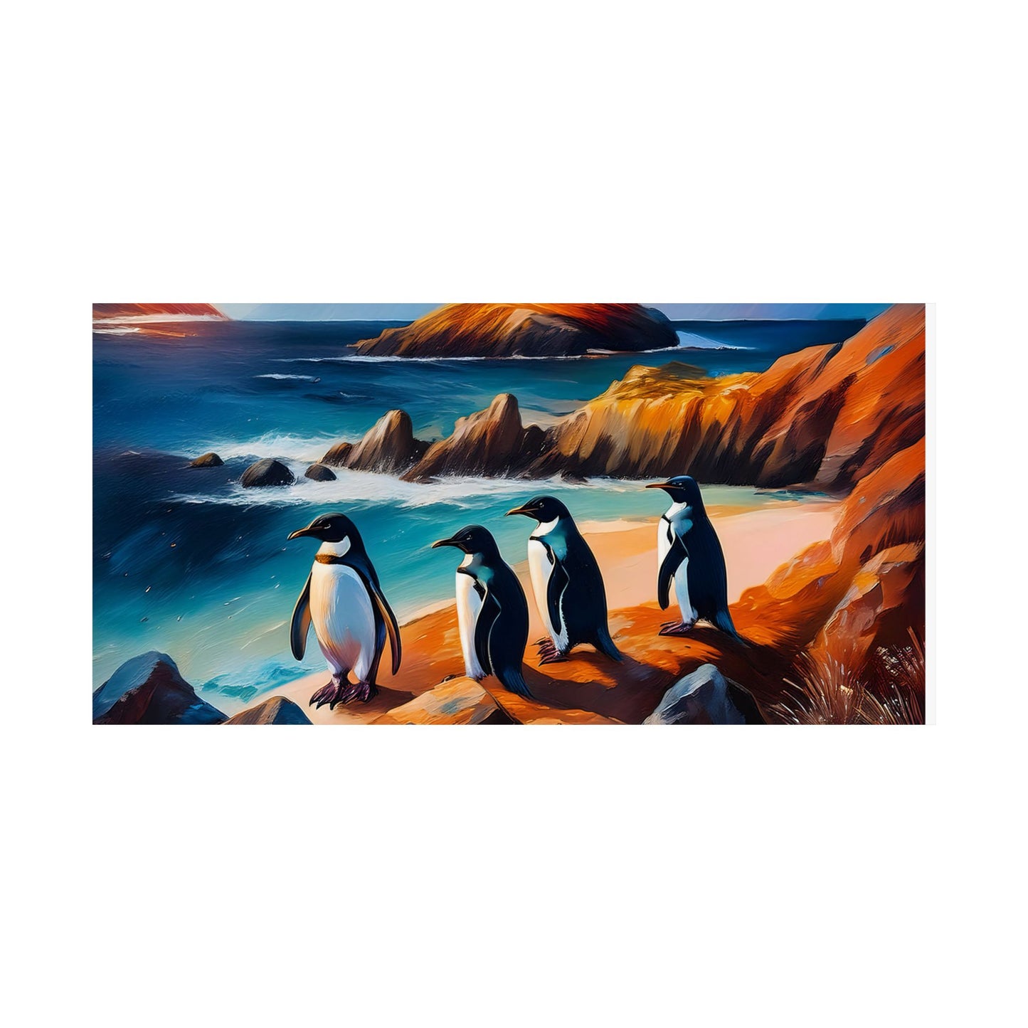 Phillip Island Little Penguins Australia Wall Art | Vibrant Wall Print | Unique Painting Print | Style 2 | Wall Art | Wall Print