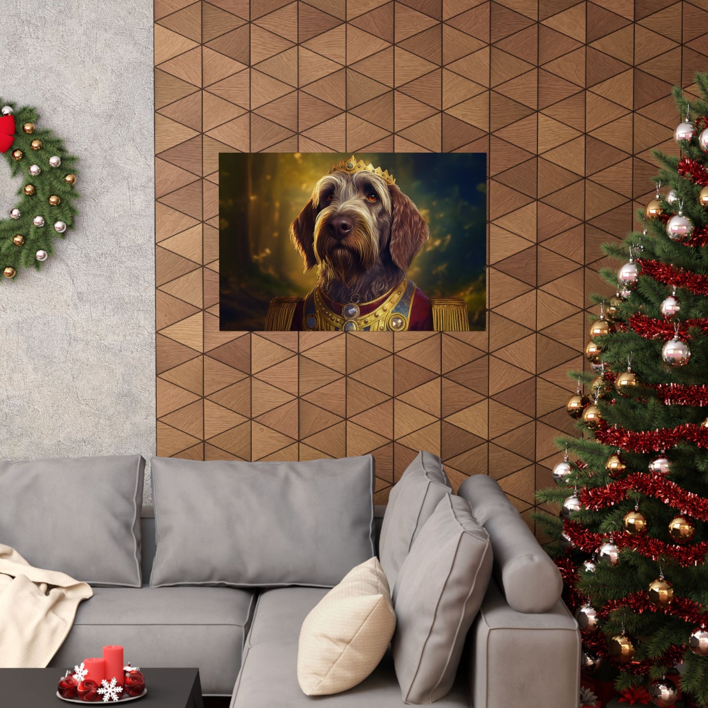 Wirehaired Pointing Griffon Renaissance Pet Portrait Print, Dog Lover Wall Art, Animal Artwork, Canine Decor, Dog Memorial Gift