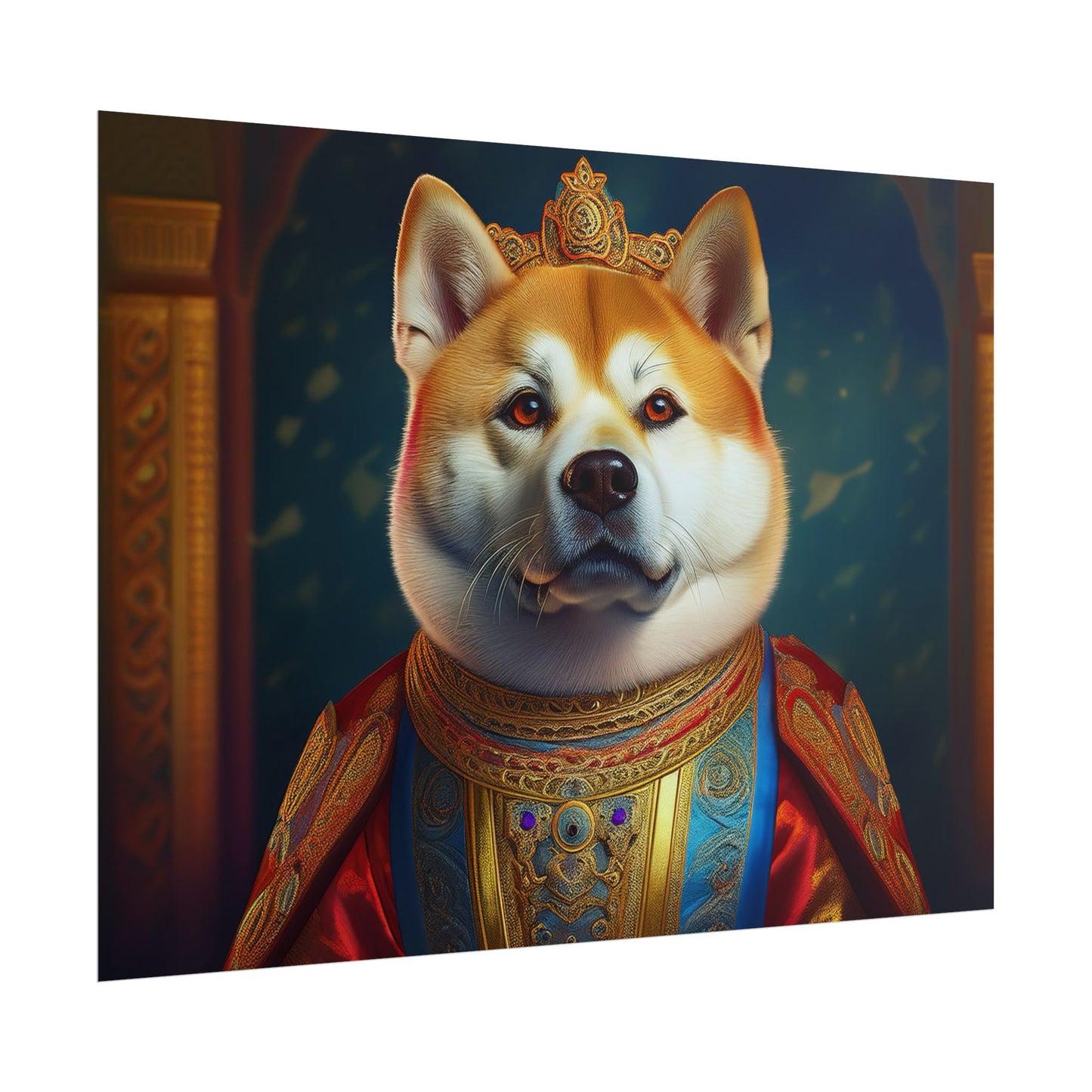 Shiba Dog Renaissance Portrait Print, Art Print, Wall Decor Gift, Animal Lover Home Decor, wall prints, wall art