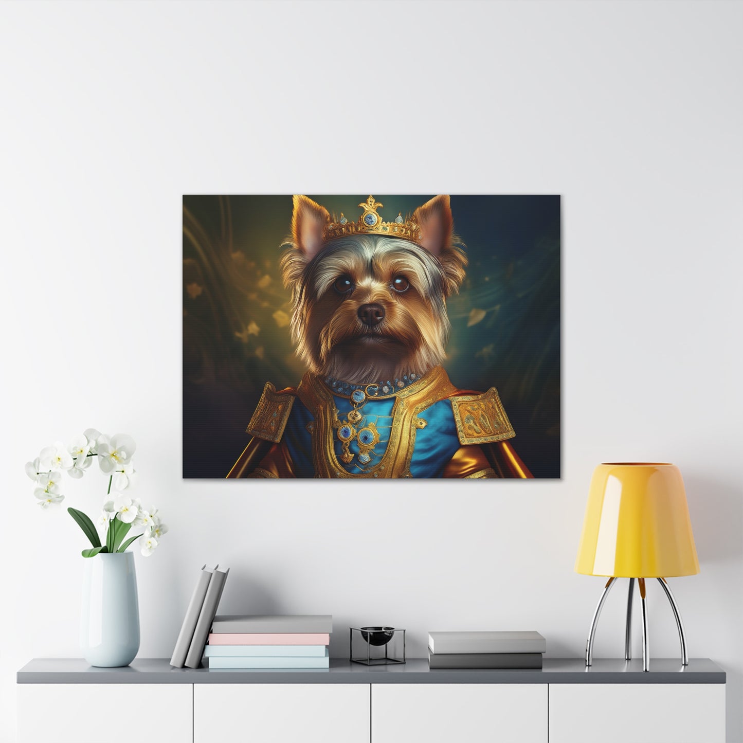 Yorkshire Terrier Renaissance Pet Portrait on Canvas | Wall Art | Wall Print | Dog Art