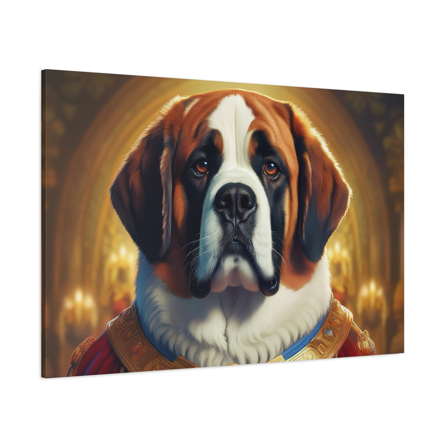 Regal Saint Bernard Renaissance Dog Portrait Canvas Art, Dog Lover Wall Décor, Pet Portrait, Home Decoration, Gift for Pet Owners, Animal Art