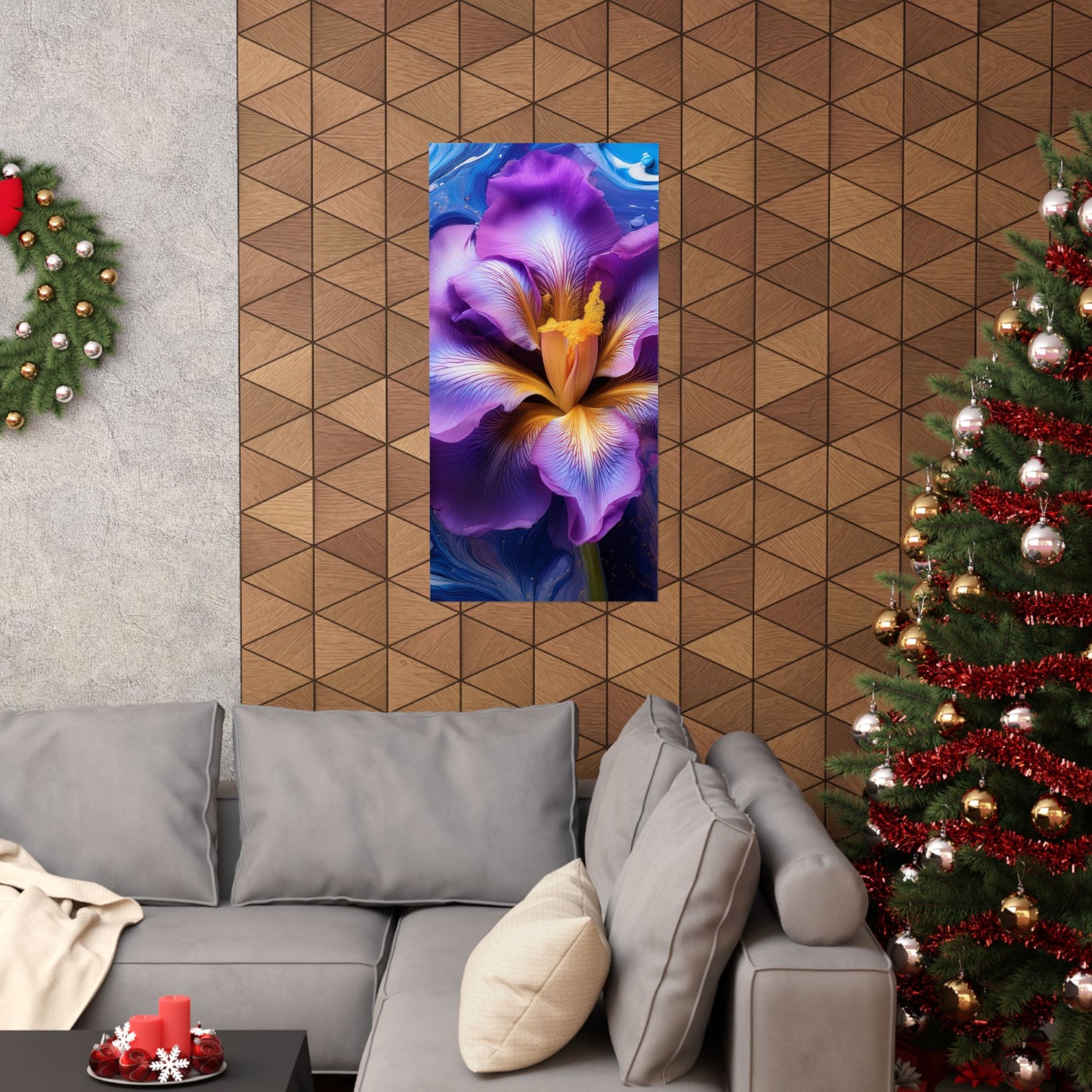Abstract Floral Iris Wall Art Print | Style 4 | Wall Print | Botanical Wall Art