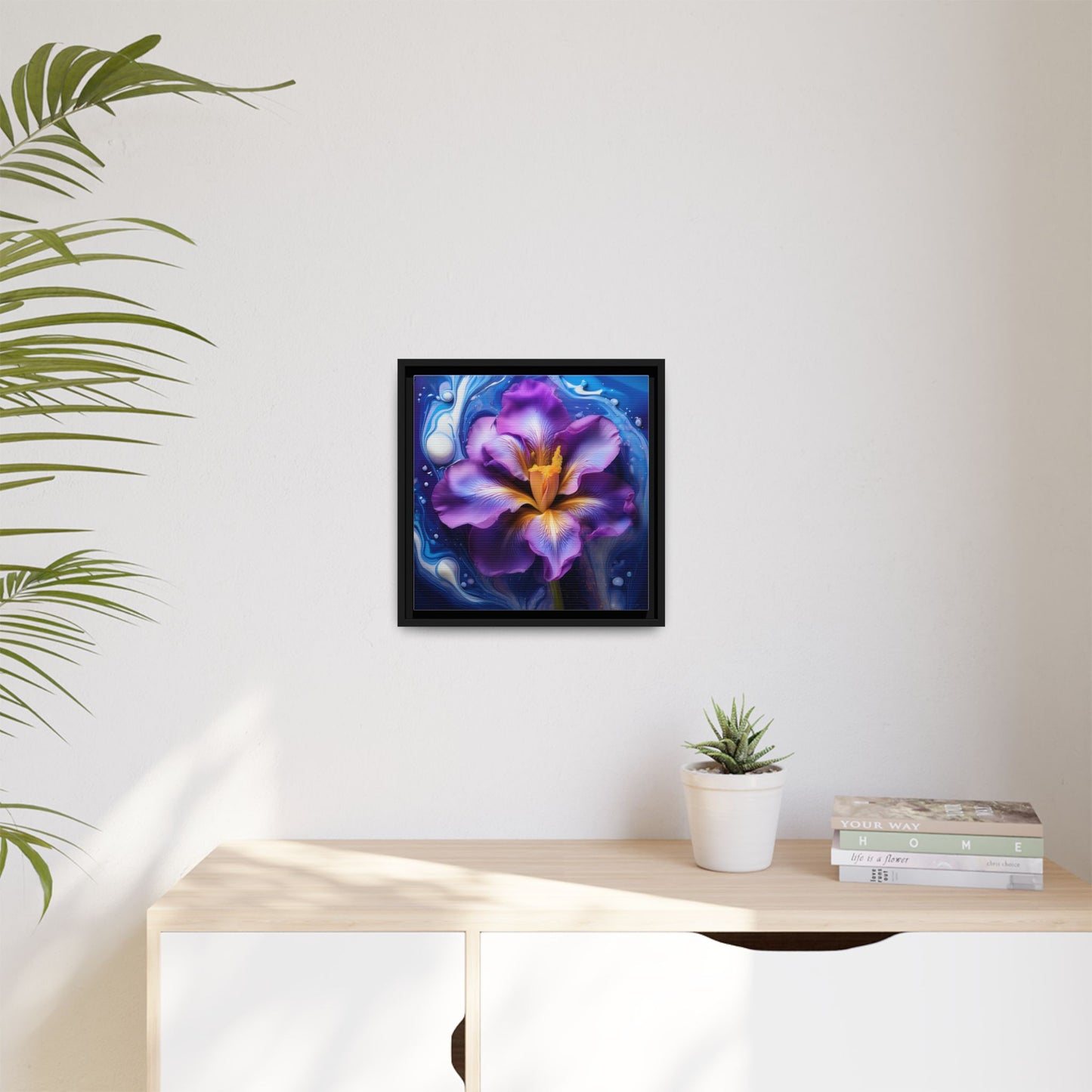 Abstract Iris - Style 2 - Floral Framed Canvas, Wall Print, wall art, botanical art