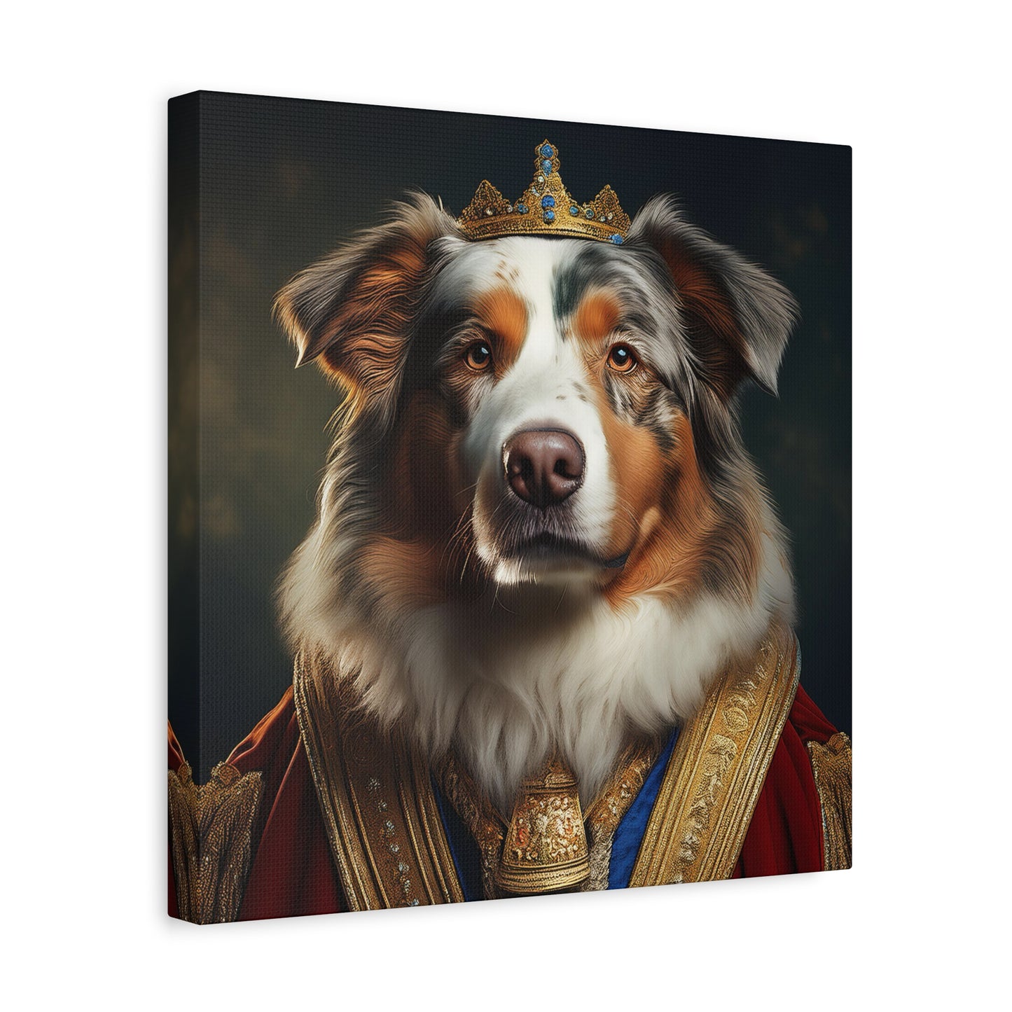 Australian Shepherd Pet Portrait Renaissance - Canvas, wall art, wall print, dog art, dog print