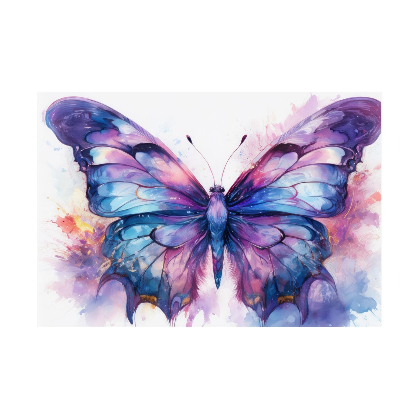Blue & Purple Butterfly Alcohol Ink Wall Art | Butterfly wall art | Wall Art | Wall Print
