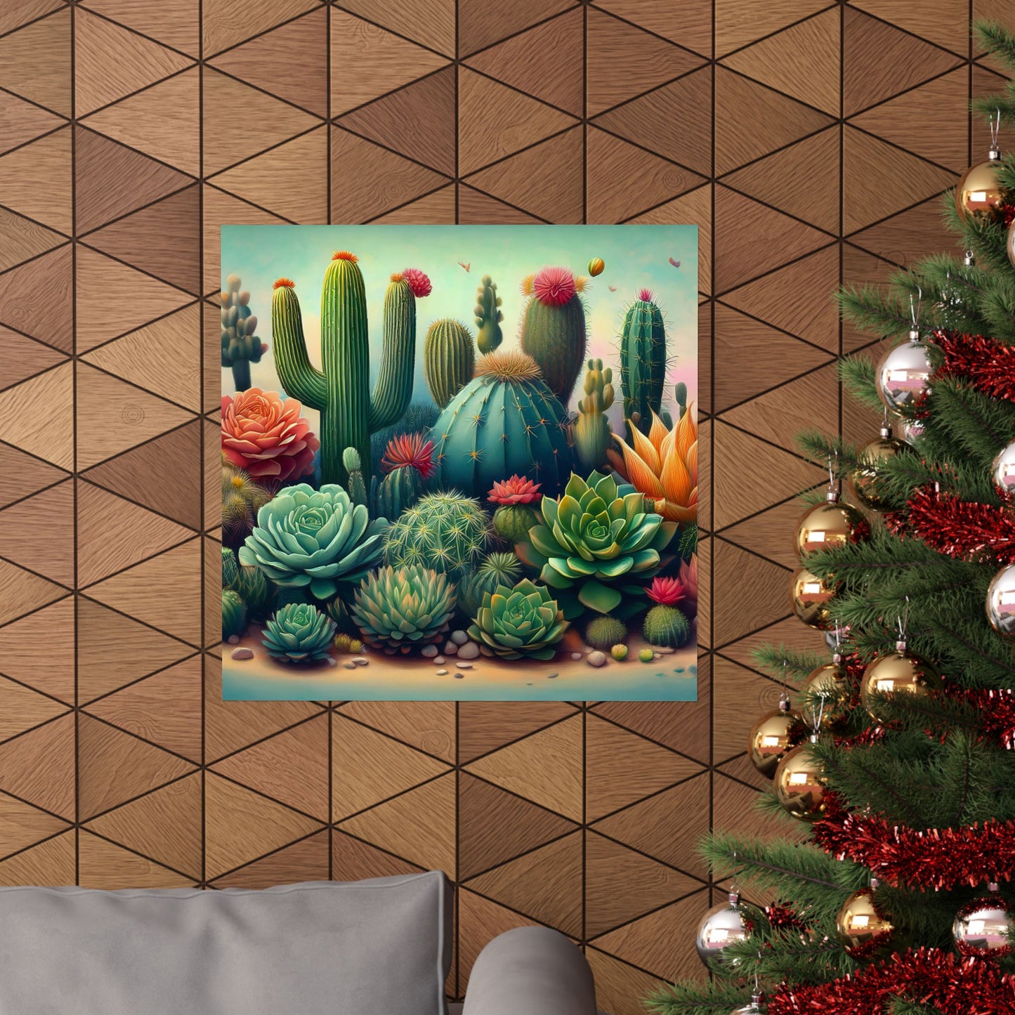 Abstract Cacti and Succulent Desert Garden Color Print | Wall Art | Wall Print