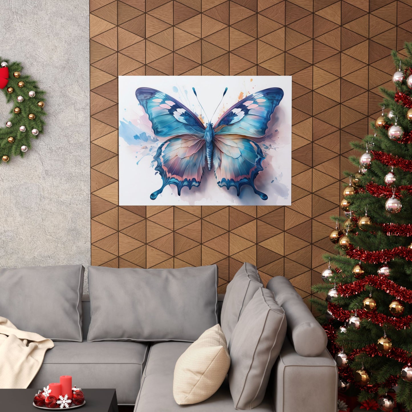Teal, Blue & Pink Butterfly Alcohol Ink Wall Art | Butterfly wall art | Wall Art | Wall Print