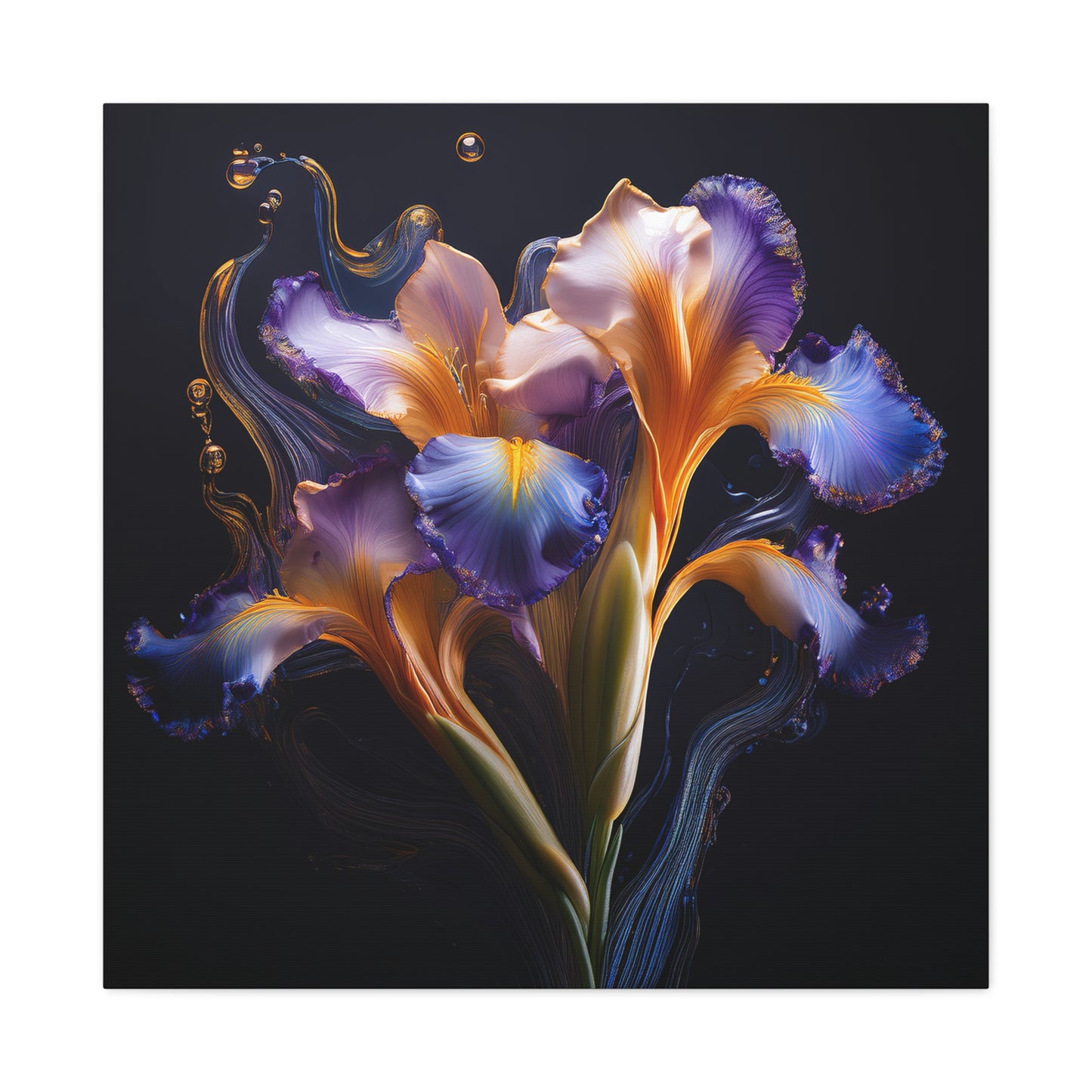 Abstract Iris Floral Square Framed Print, wall art, wall prints, art print