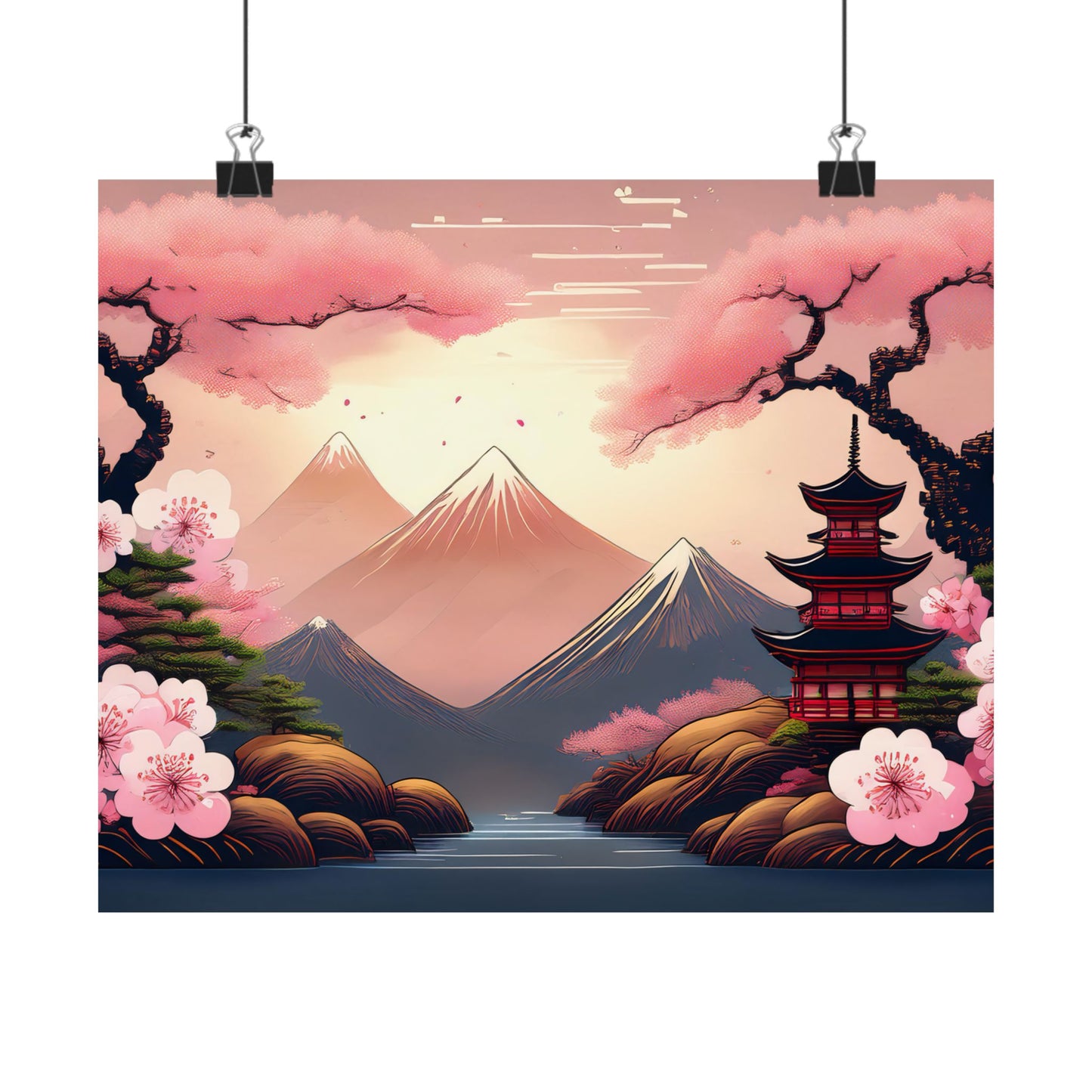 Japanese Cherry Blossom Wall Art Print | Wall Art | Wall Print | Japanese Wall Art