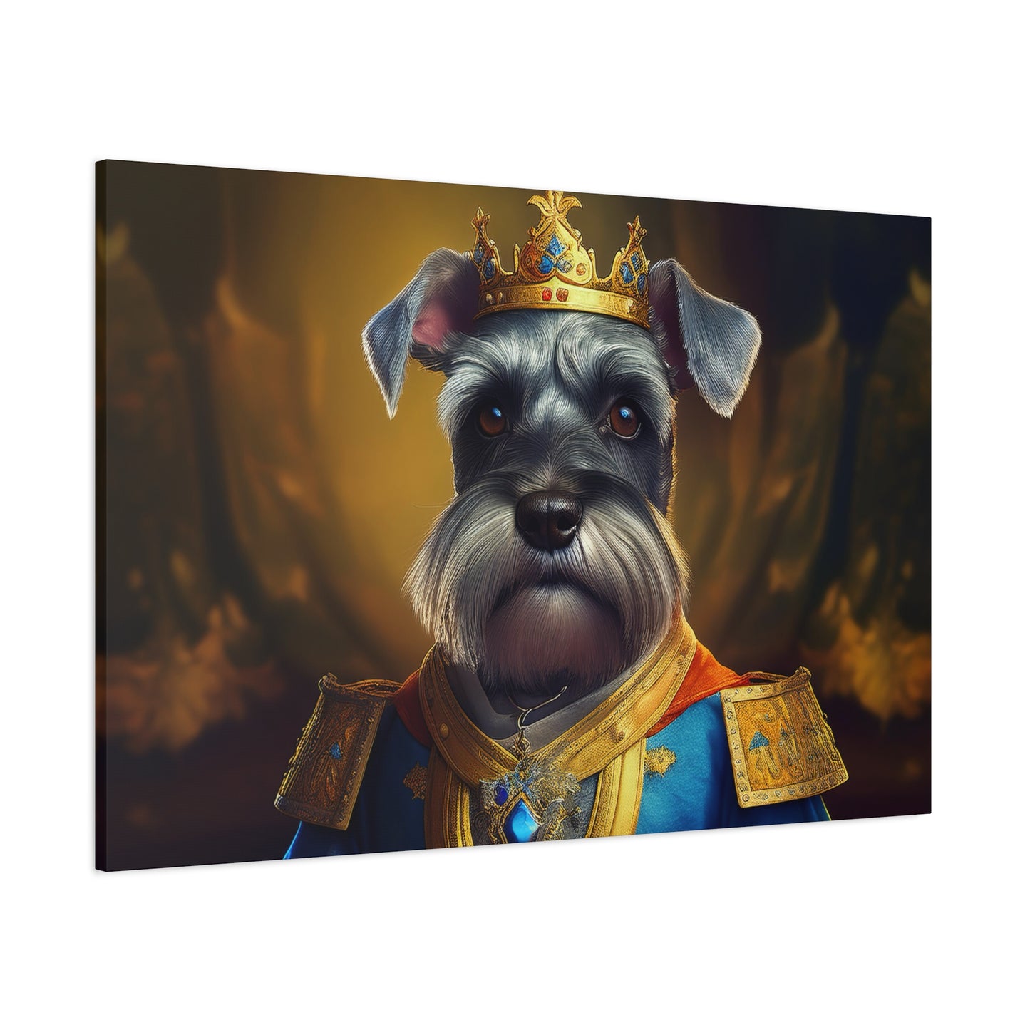 Miniature Schnauzer Renaissance Pet Portrait on Canvas | wall art | wall print | dog art
